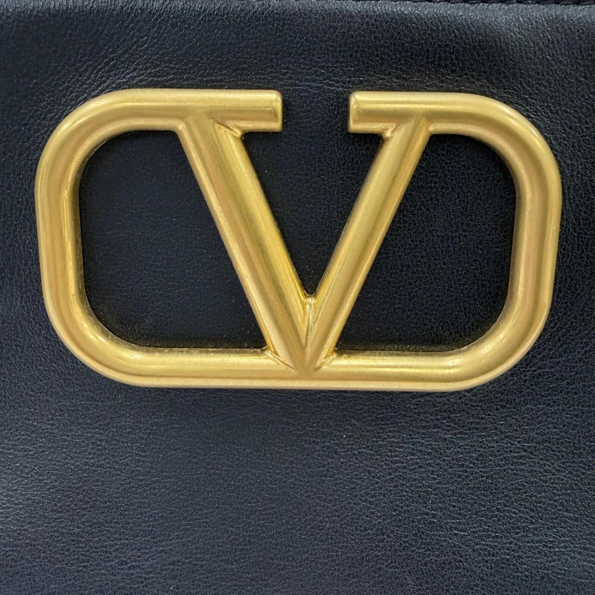 Valentino Black Leather Pouch (Pre-Owned)