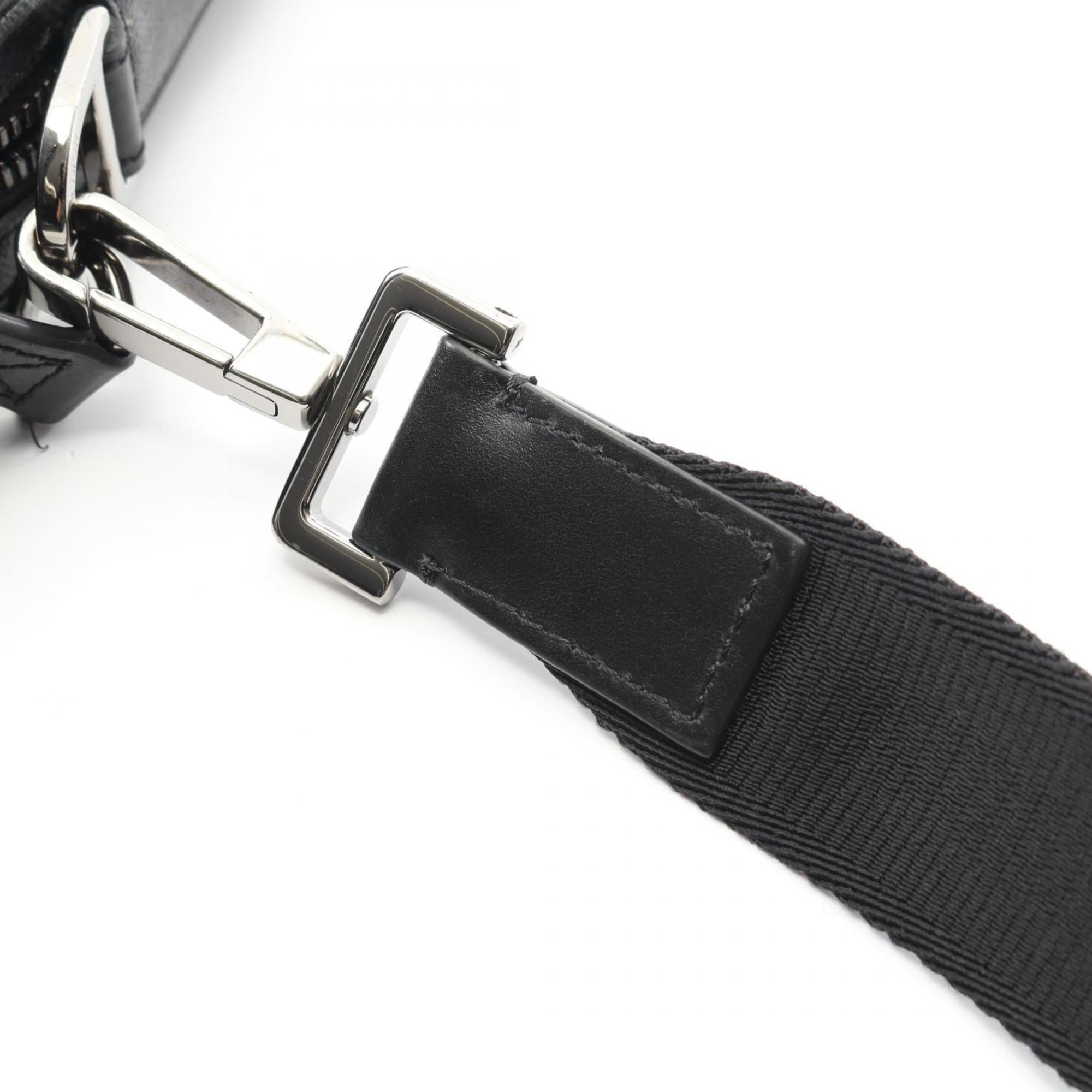 Christian Dior Black Coated Canvas Leather Shoulder Bag (Pre-Owned)