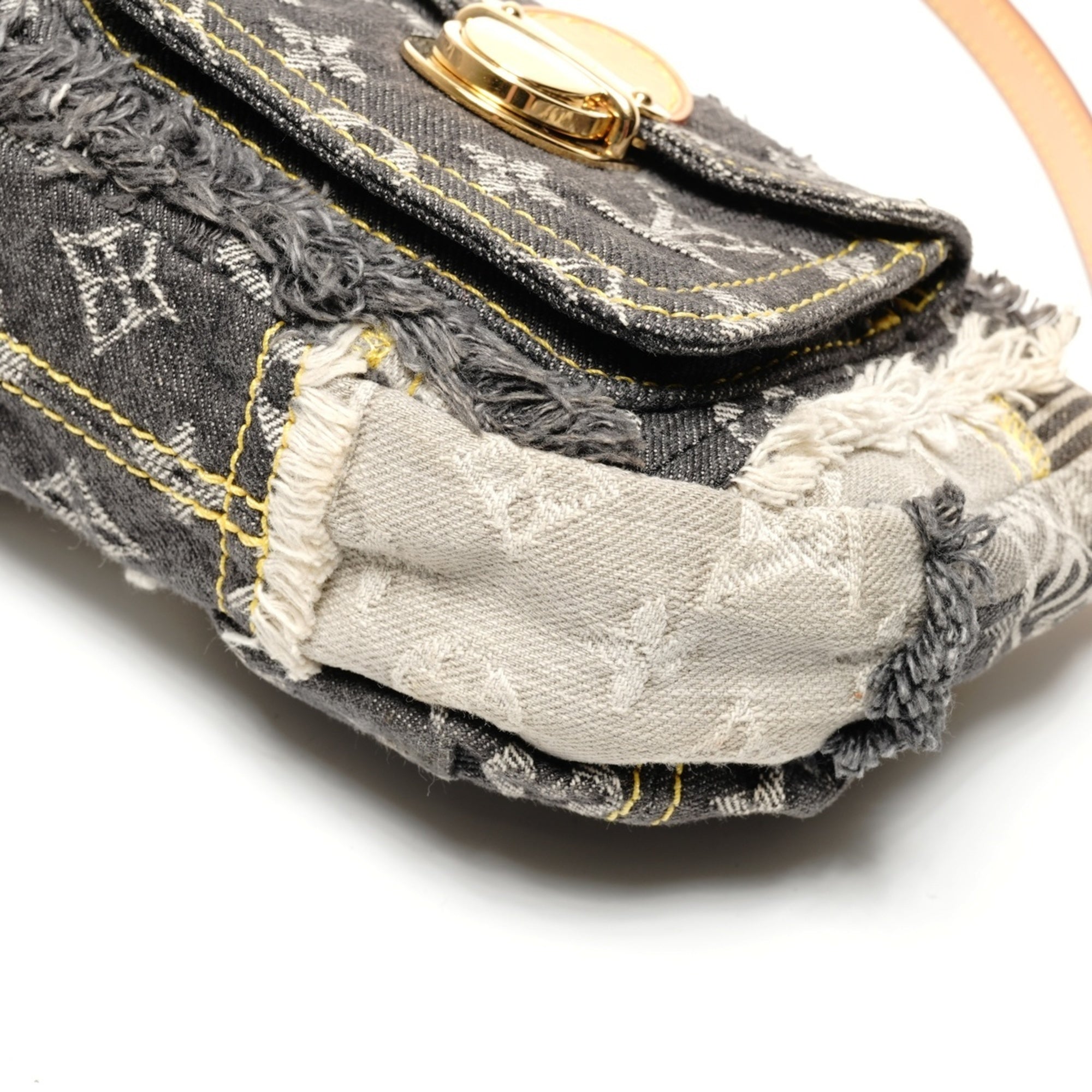 Louis Vuitton Gray Monogram Denim Shoulder Bag (Pre-Owned)
