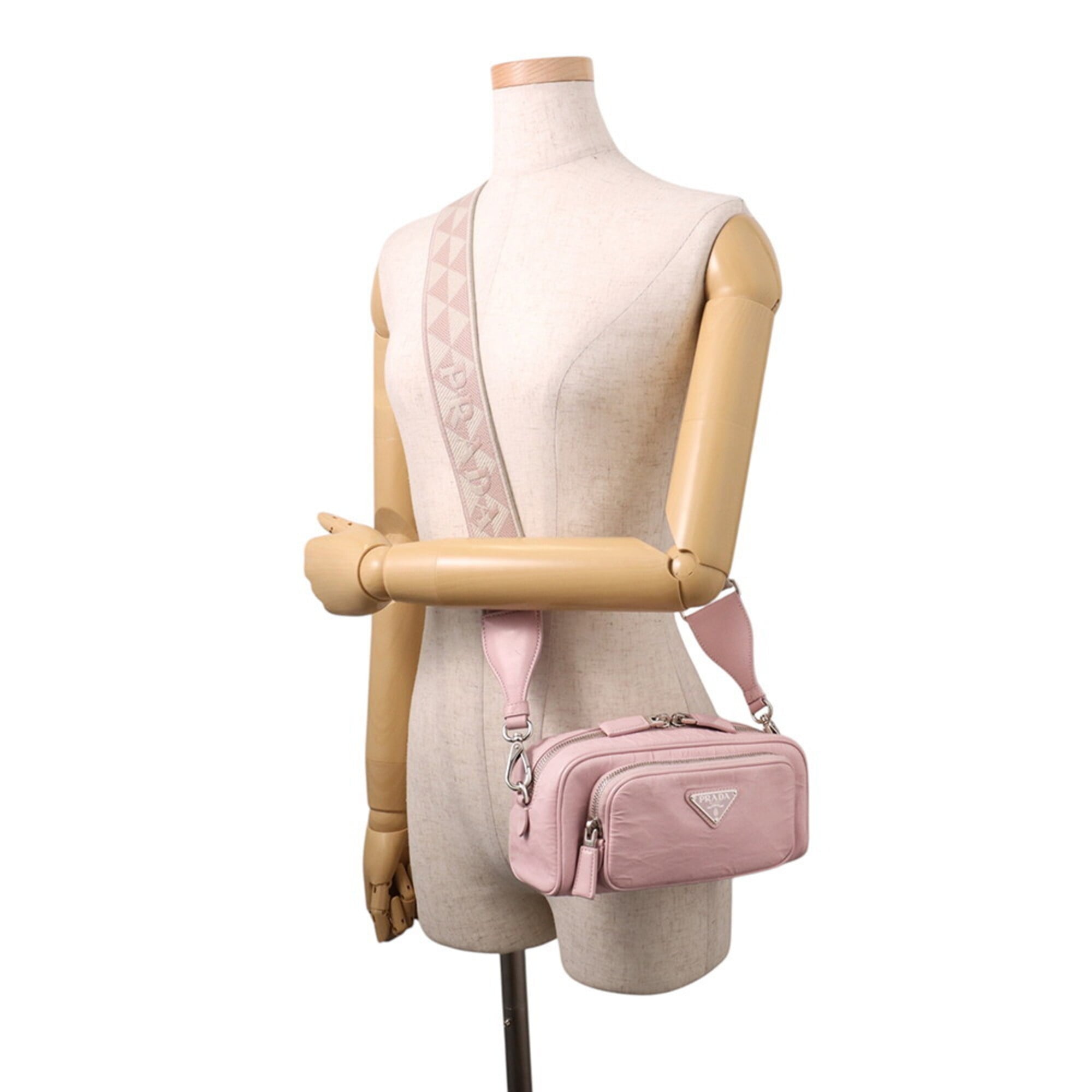 Prada Pink Leather Handbag Shoulder Bag (Pre-Owned)