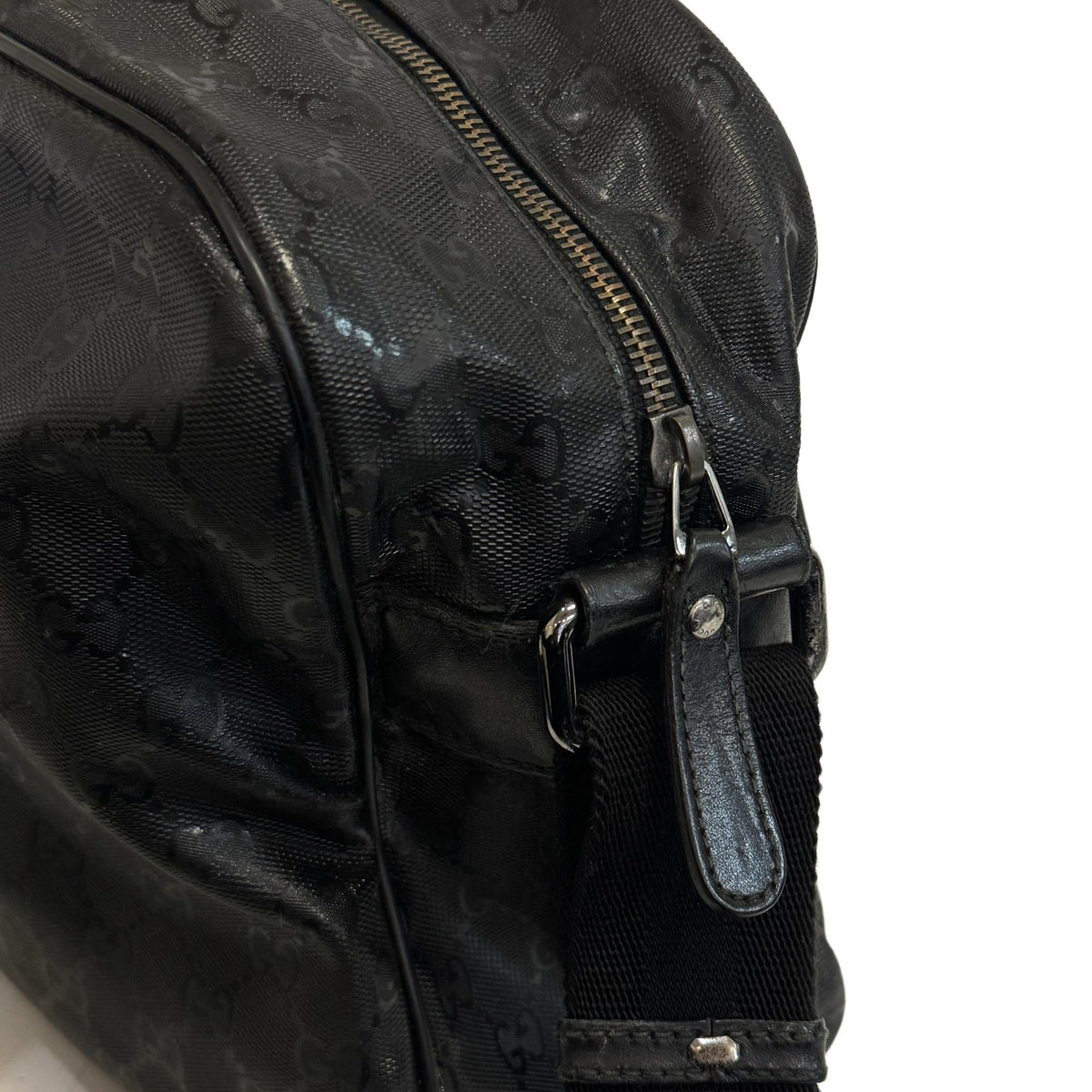 Gucci Gg Imprimé Black Pvc Shoulder Bag (Pre-Owned)