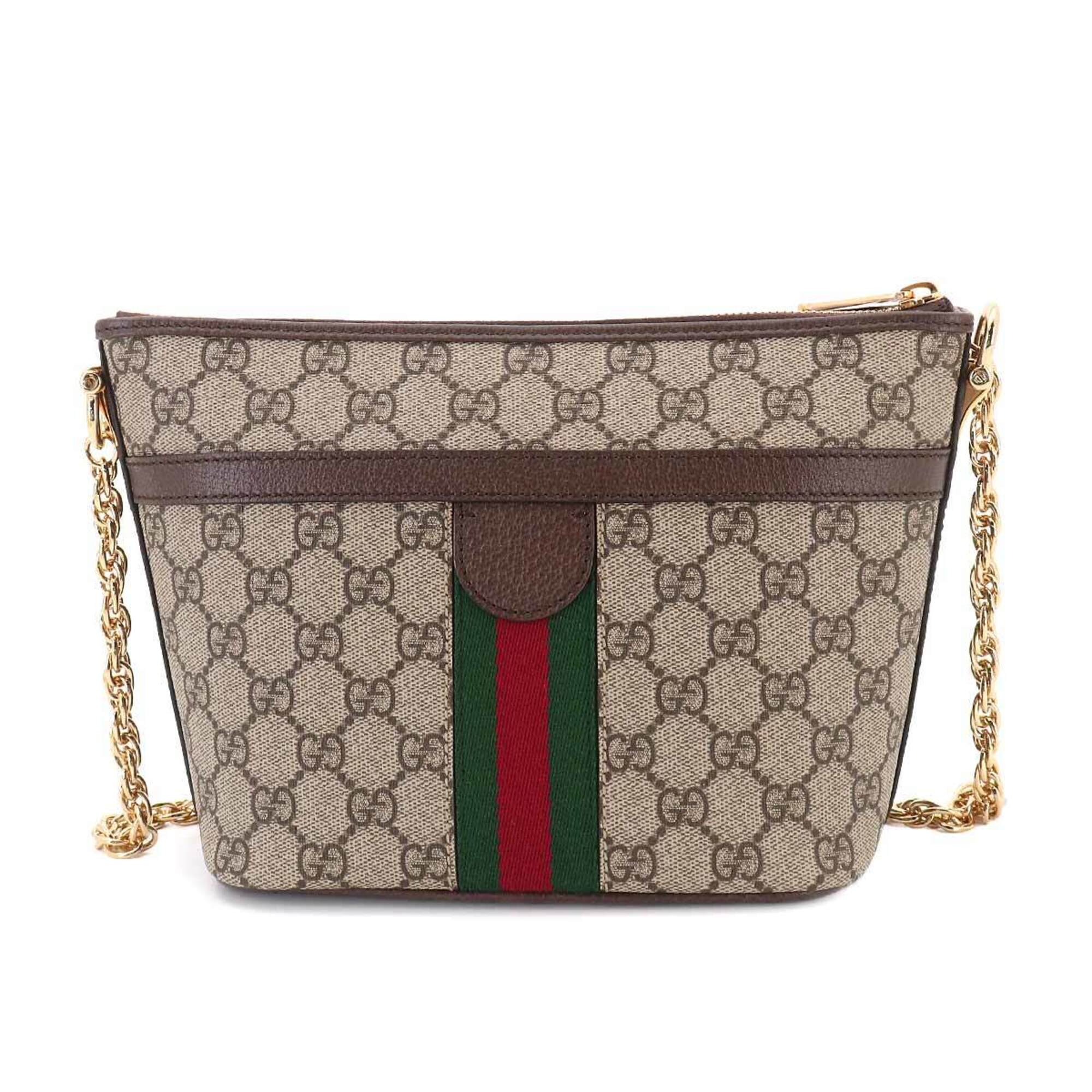 Gucci Beige Brown Gg Supreme Canvas Leather Handbag Shoulder Bag (Pre-Owned)