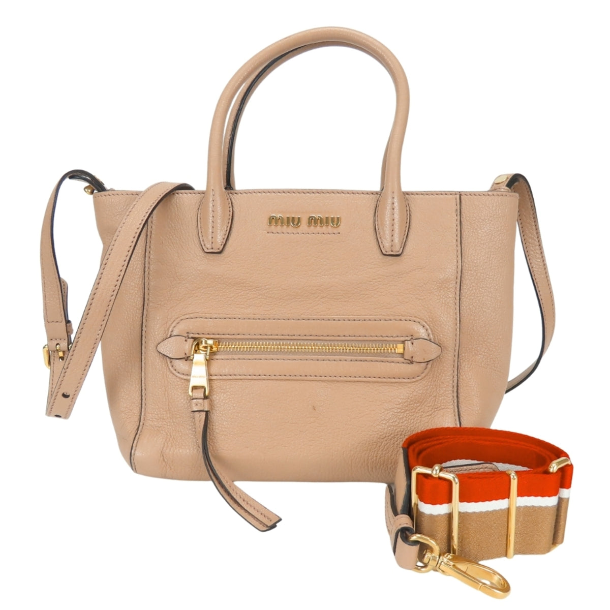 Miu Miu Pink Beige Leather Handbag (Pre-Owned)