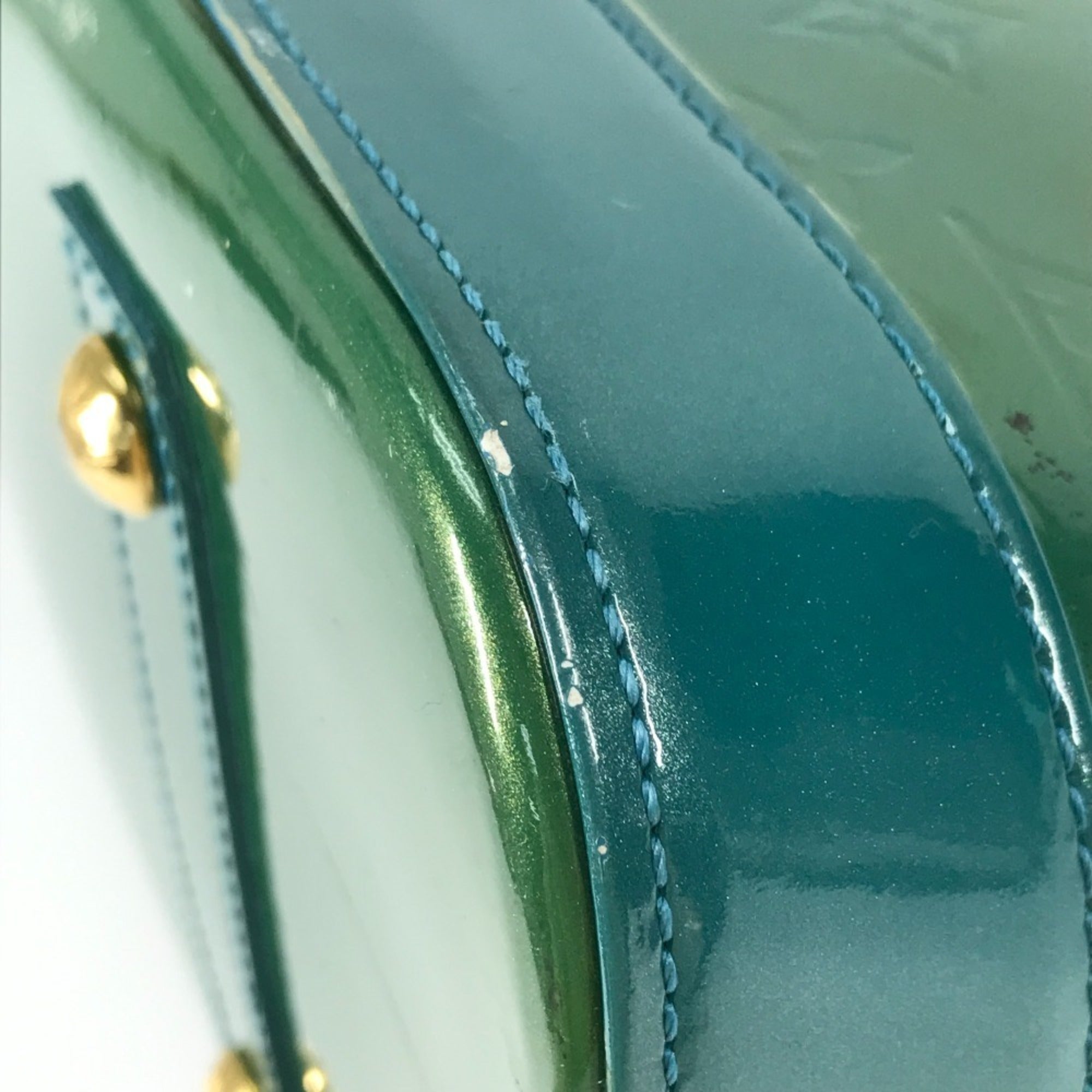Louis Vuitton Vernis Blue Galactic Green Monogram Vernis Handbag Tote Bag (Pre-Owned)