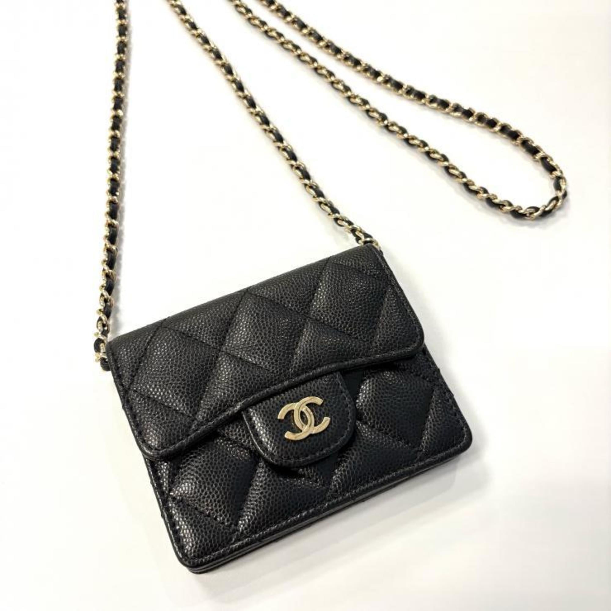 Chanel Black Grained Calfskin Pochette (Pre-Owned)