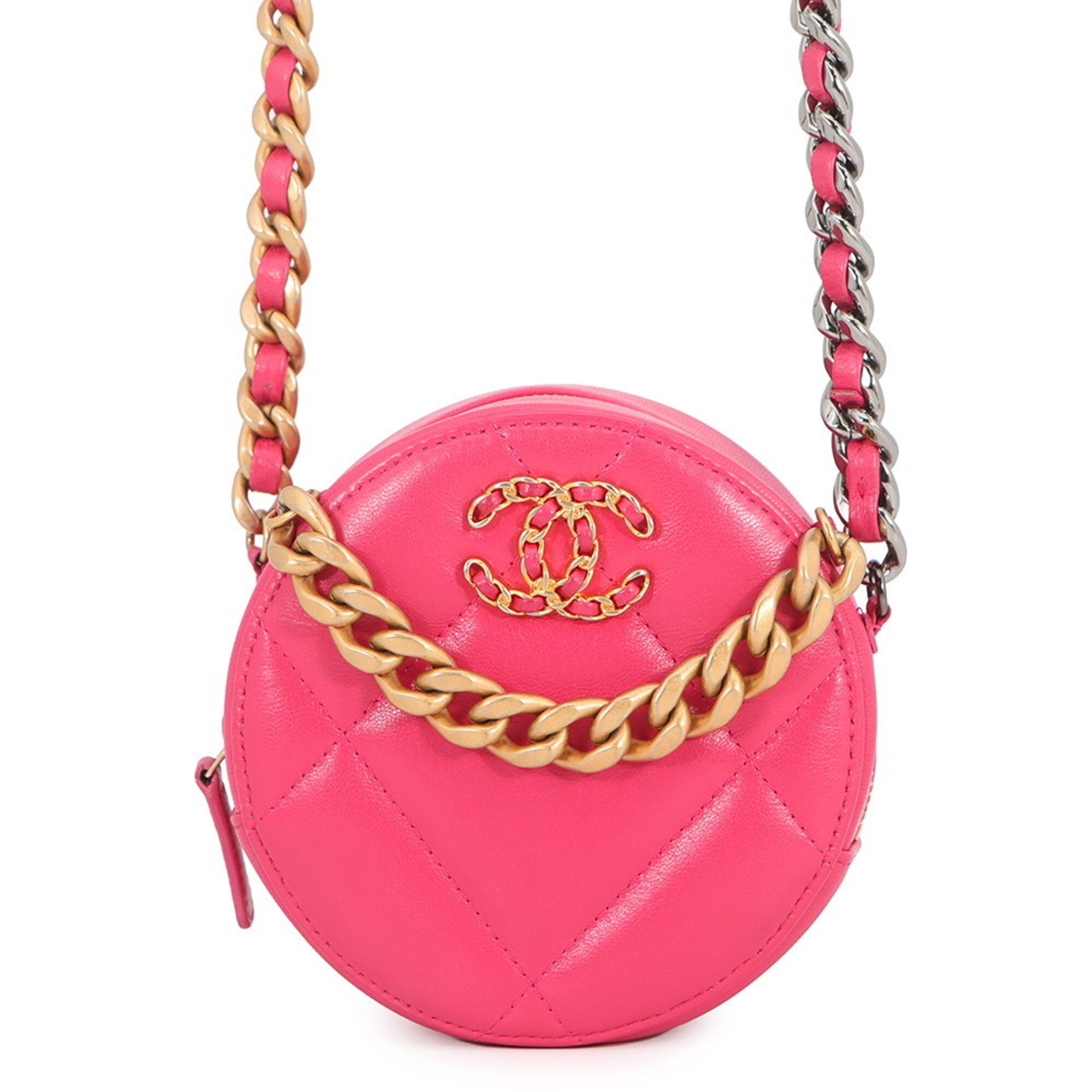 Chanel Pink Leather Handbag Shoulder Bag (Pre-Owned)