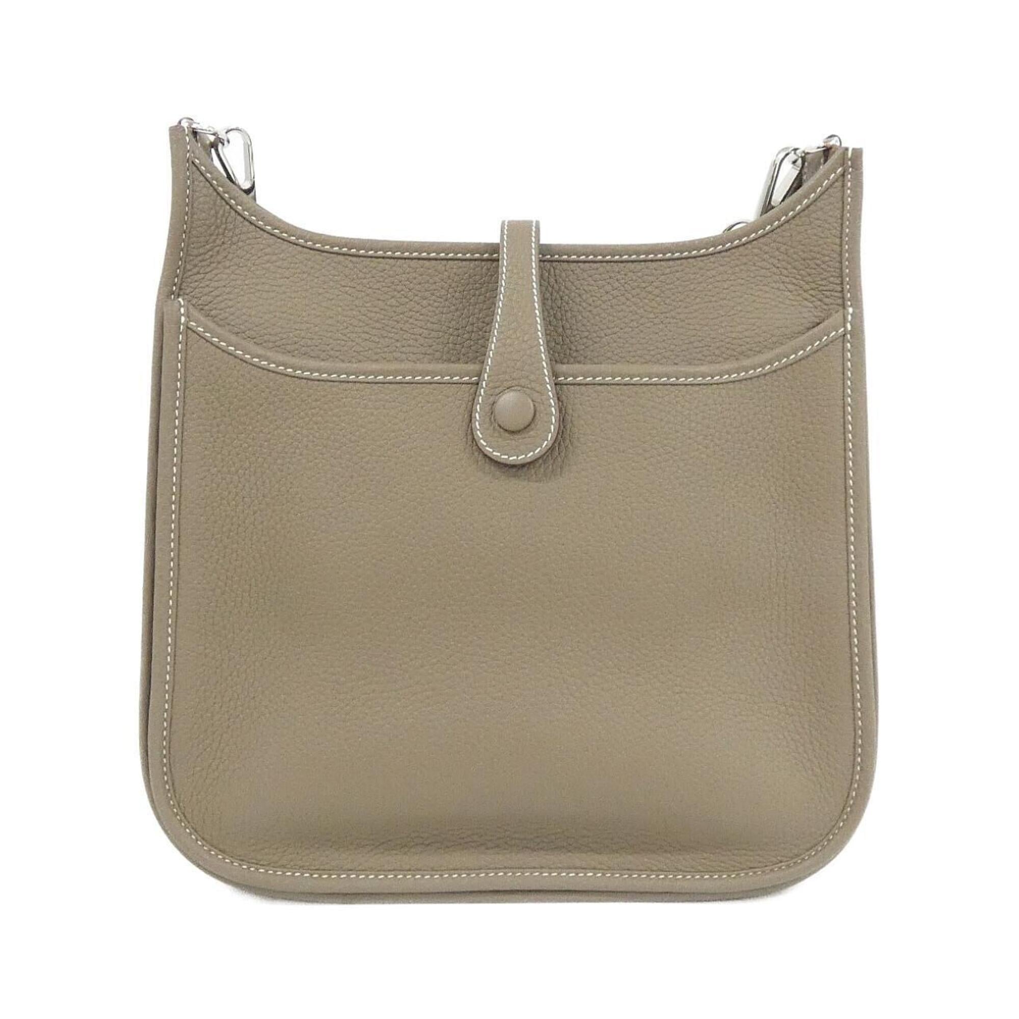 Hermes Etoupe Gray Taurillon Clemence Leather Shoulder Bag (Pre-Owned)