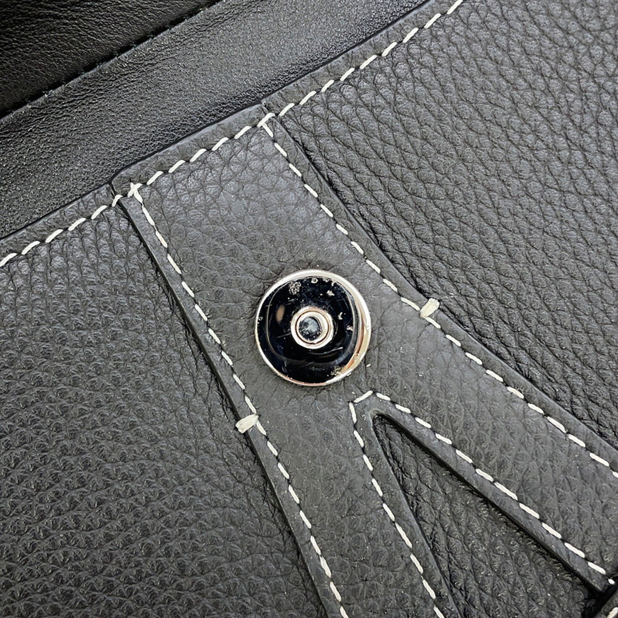 Christian Dior Black Leather Clutch Bag Handbag Saddle Bag (Pre-Owned)