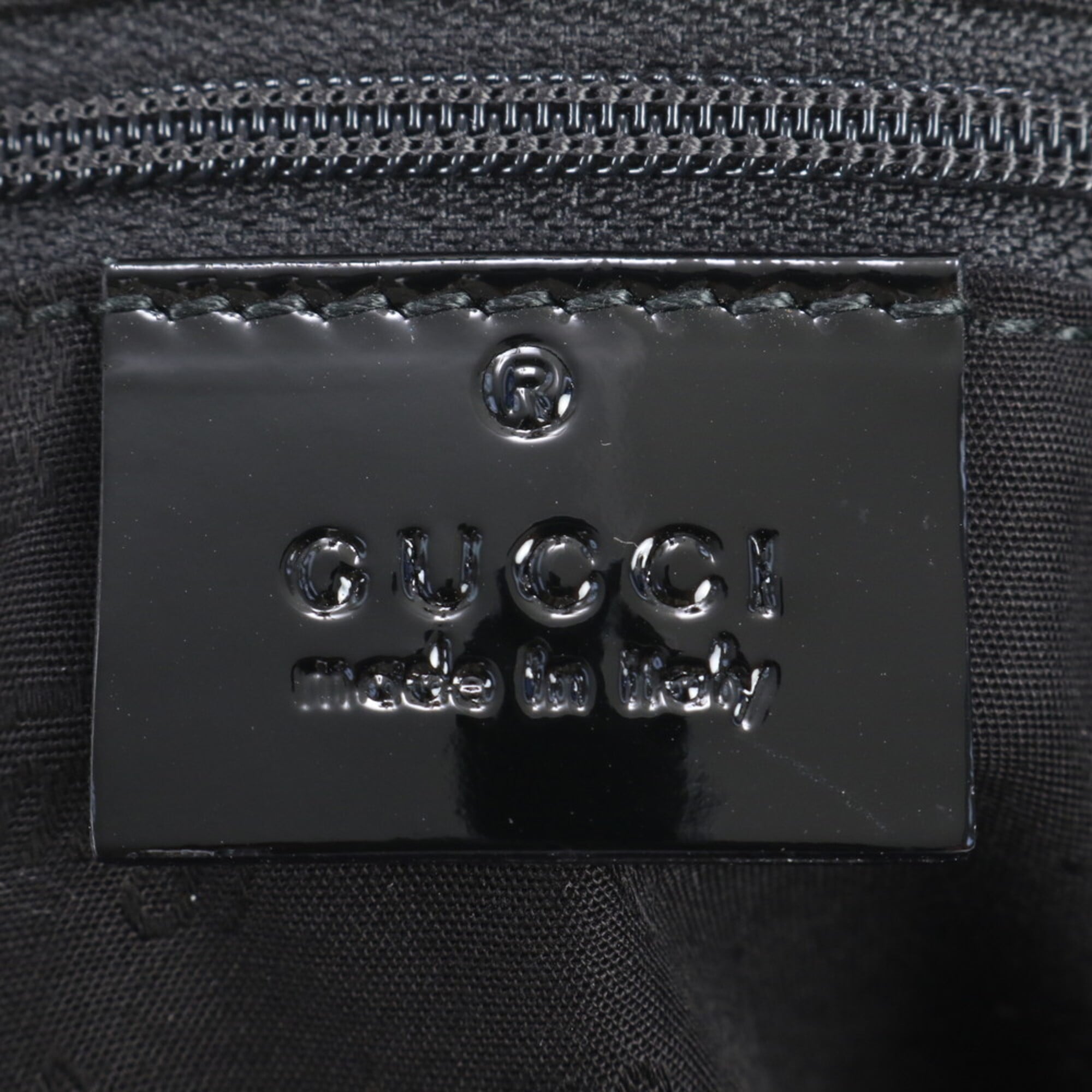 Gucci Black Brown Leather Canvas Handbag Shoulder Bag Tote Bag (Pre-Owned)