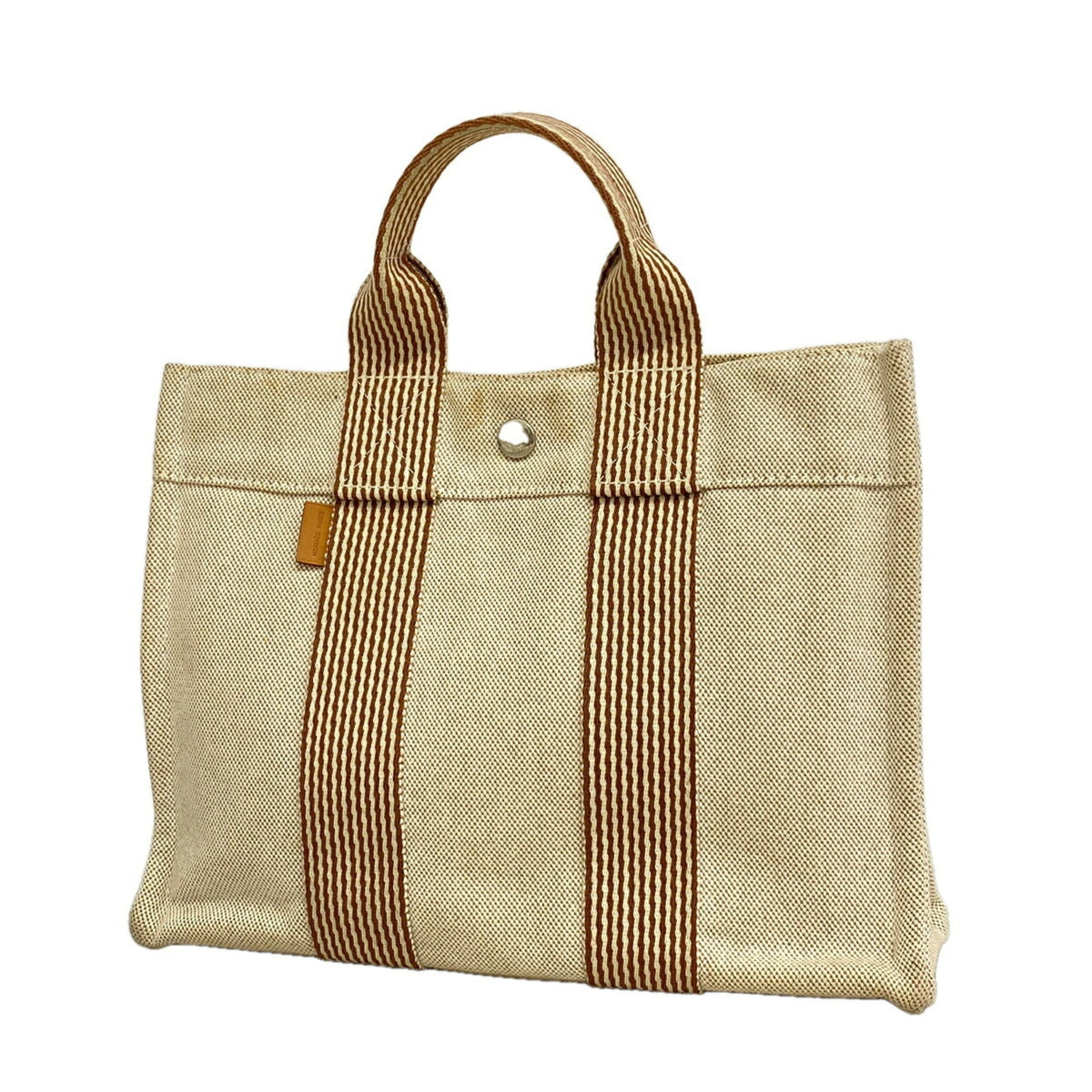 Hermes Beige Canvas Tote Bag (Pre-Owned)