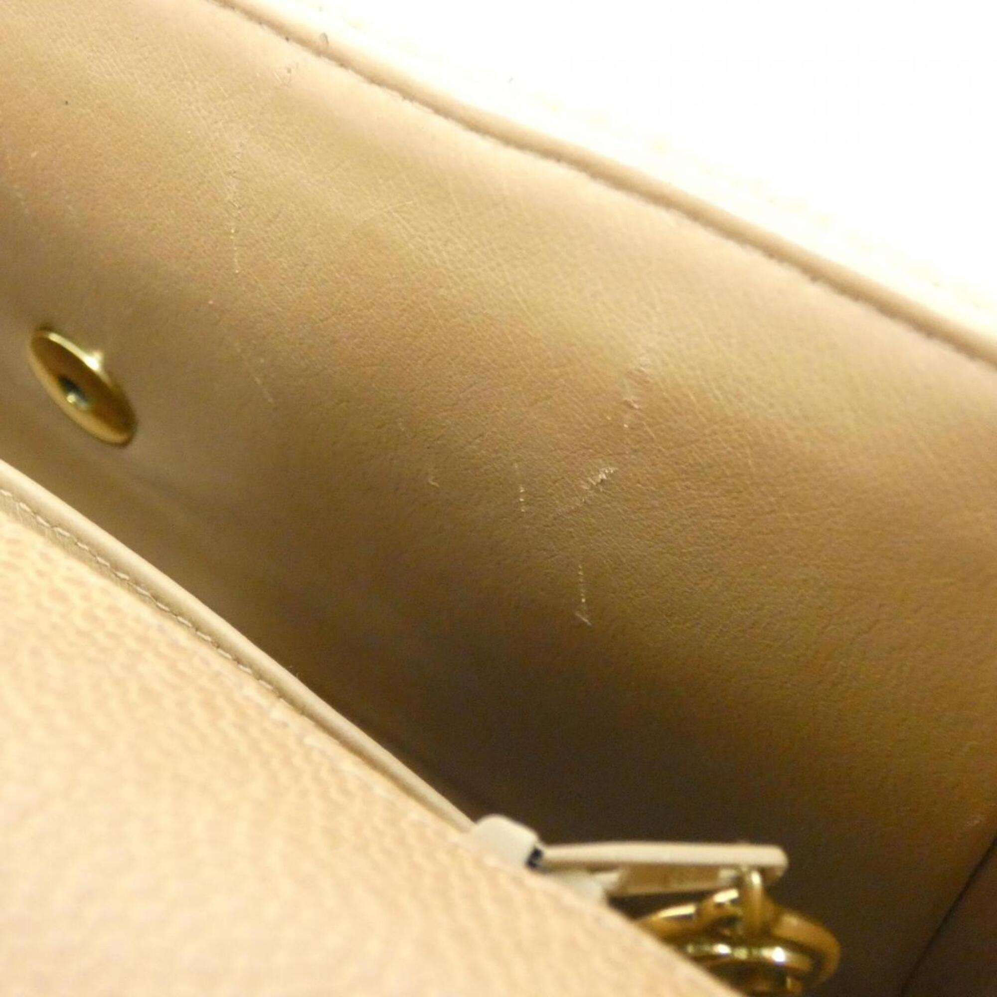 Chanel Beige Grained Calfskin Handbag (Pre-Owned)