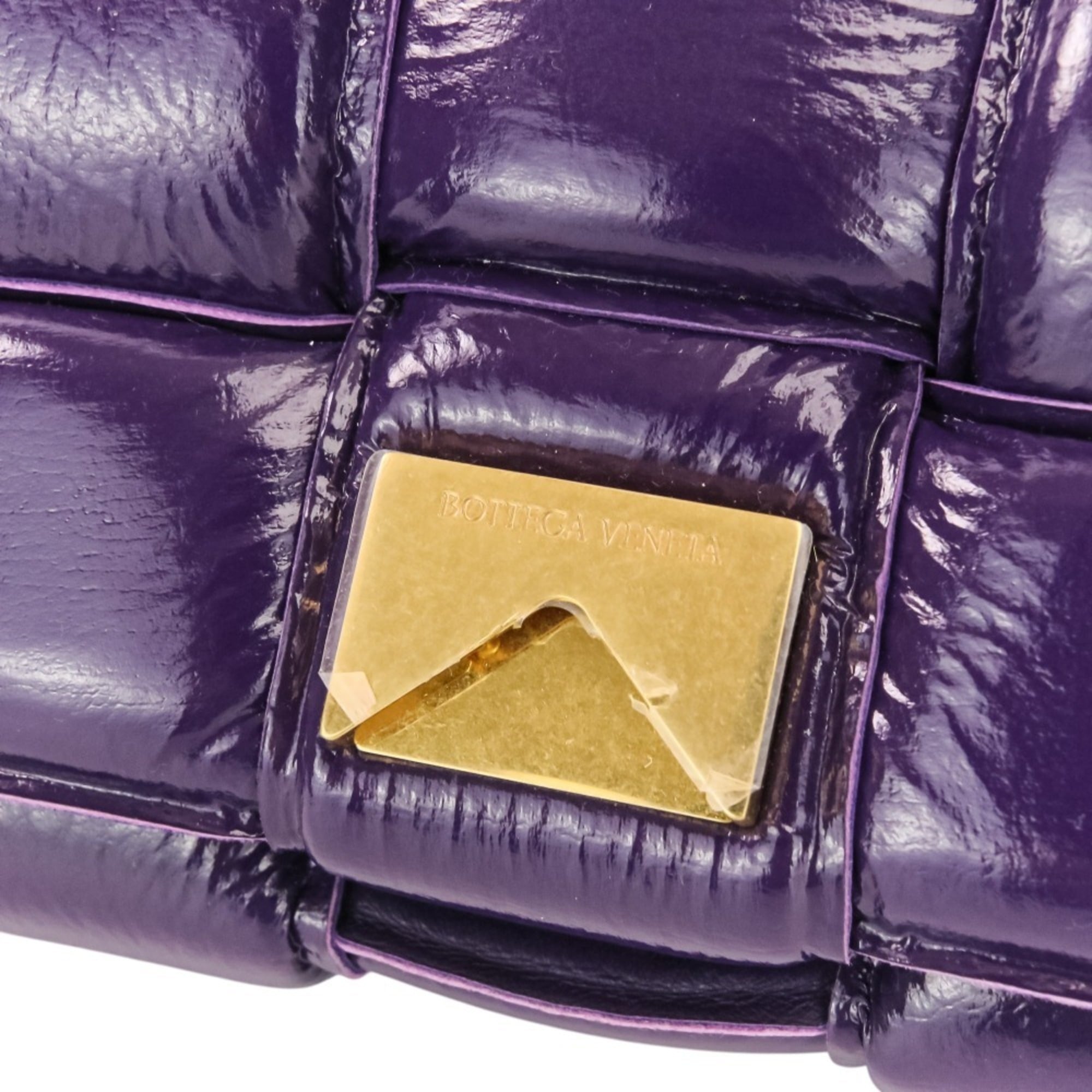 Bottega Veneta Purple Patent Leather Shoulder Bag (Pre-Owned)