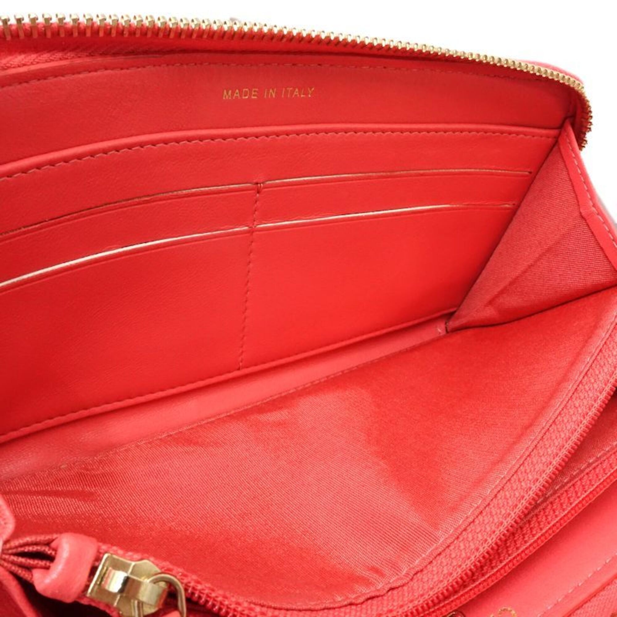 Chanel Pink Leather Long Wallet (Bi-Fold) (Pre-Owned)