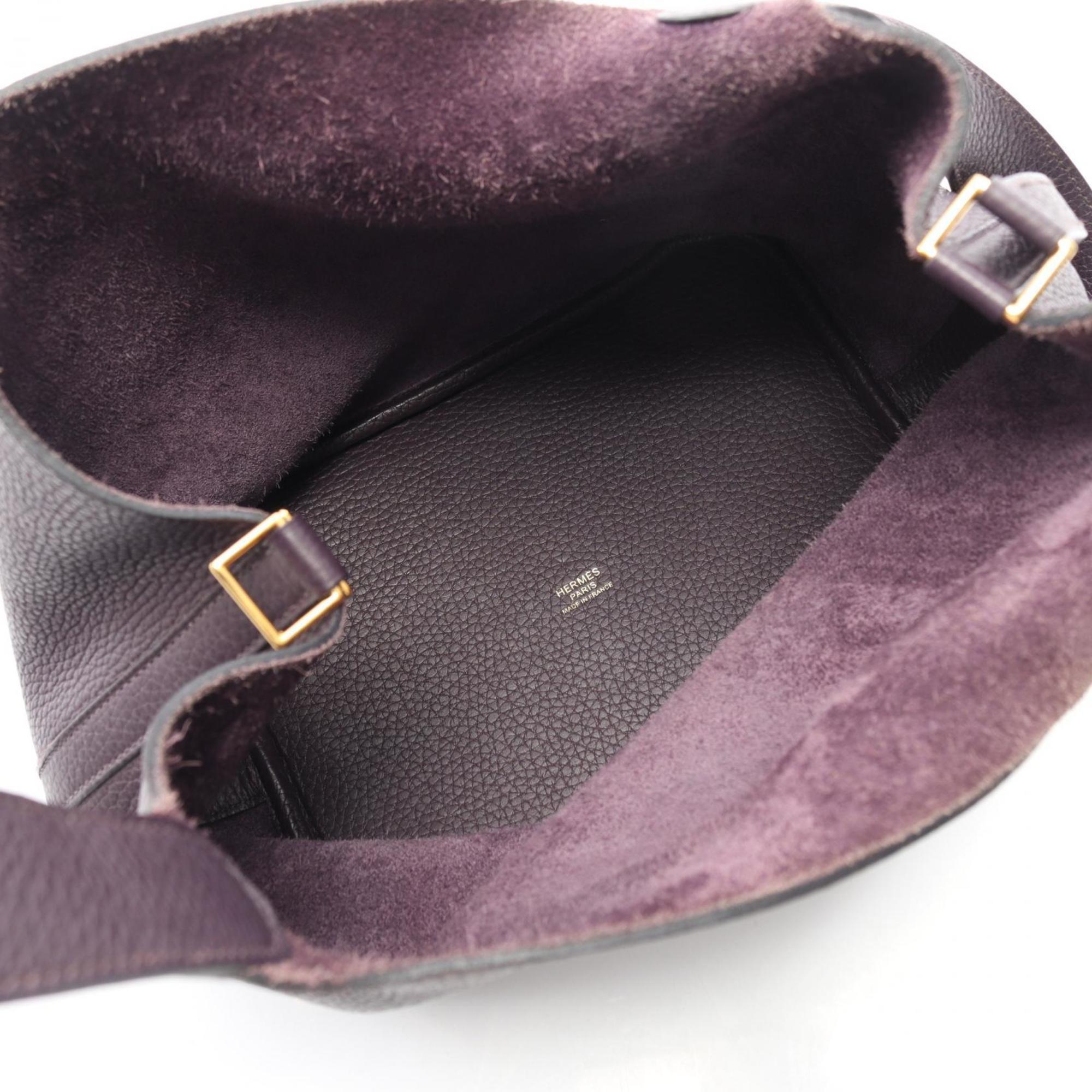 Hermes Purple Raisin Taurillon Clemence Leather Handbag (Pre-Owned)
