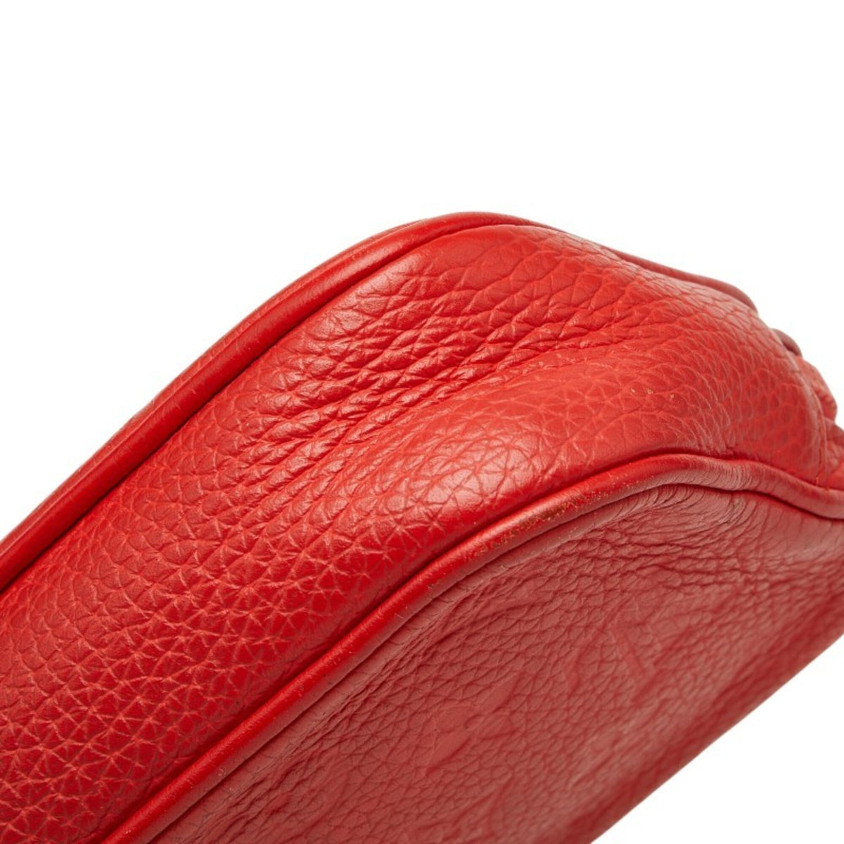 Louis Vuitton Red Color Leather Clutch Bag Pochette (Pre-Owned)