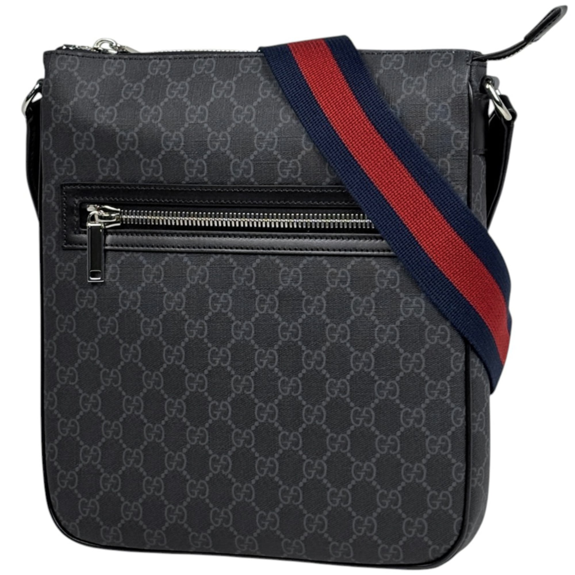 Gucci Black Gg Supreme Leather Shoulder Bag (Pre-Owned)