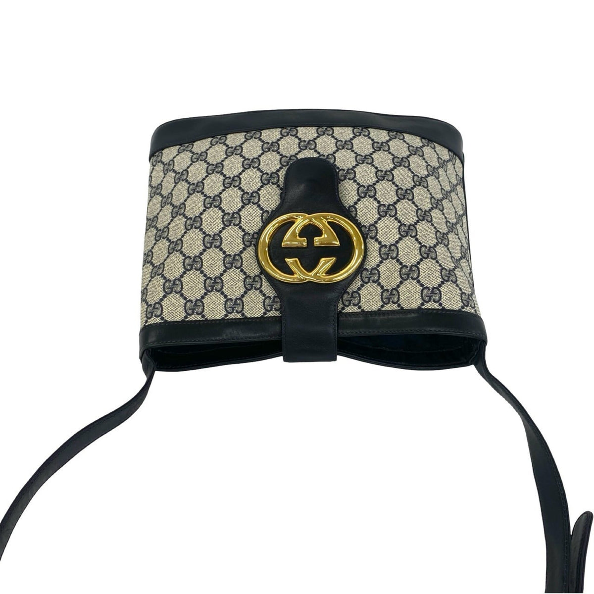 Gucci Navy Leather Pvc Shoulder Bag (Pre-Owned)