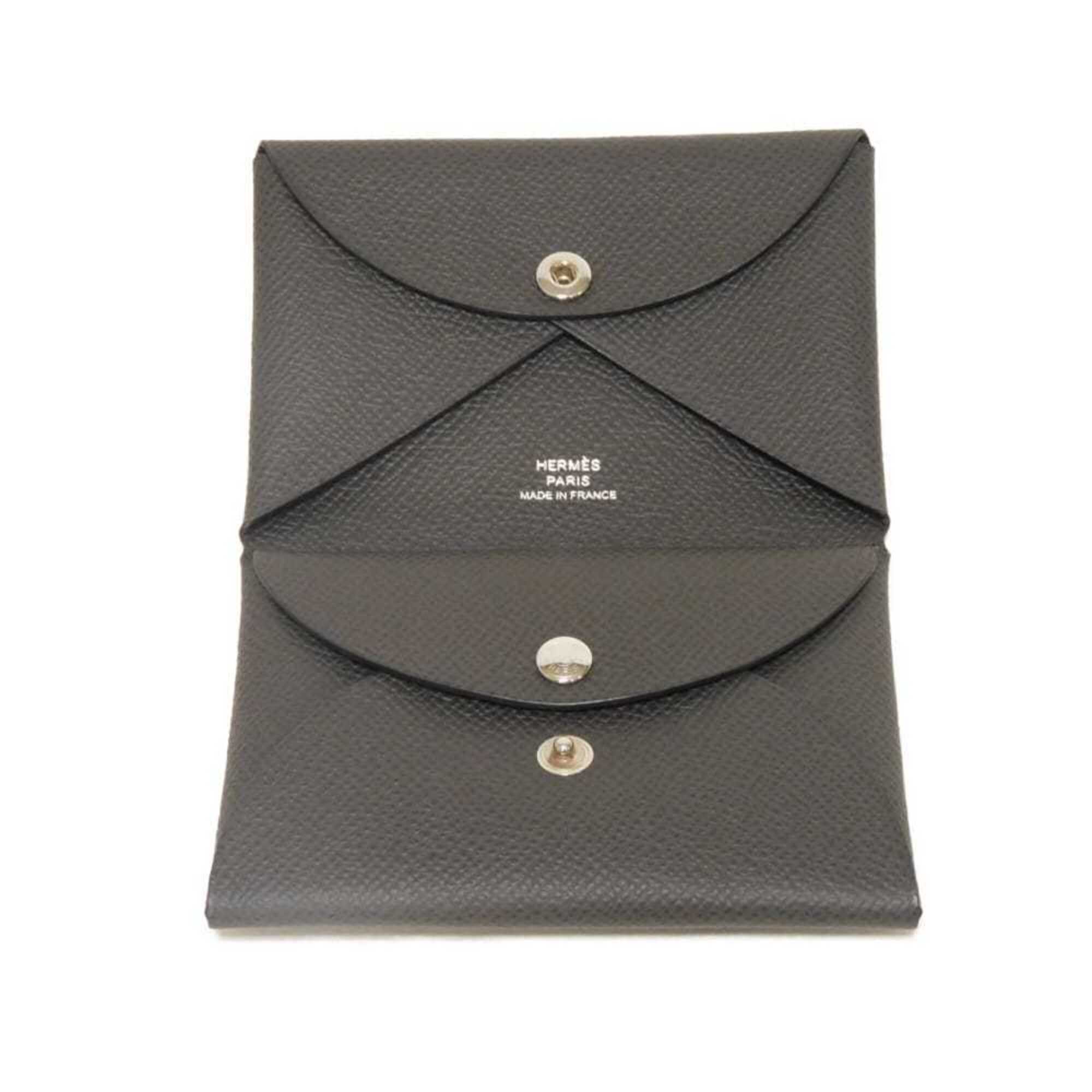 Hermes Dark Gray Graphite Epsom Leather Coin Purse/Coin Case (Pre-Owned)