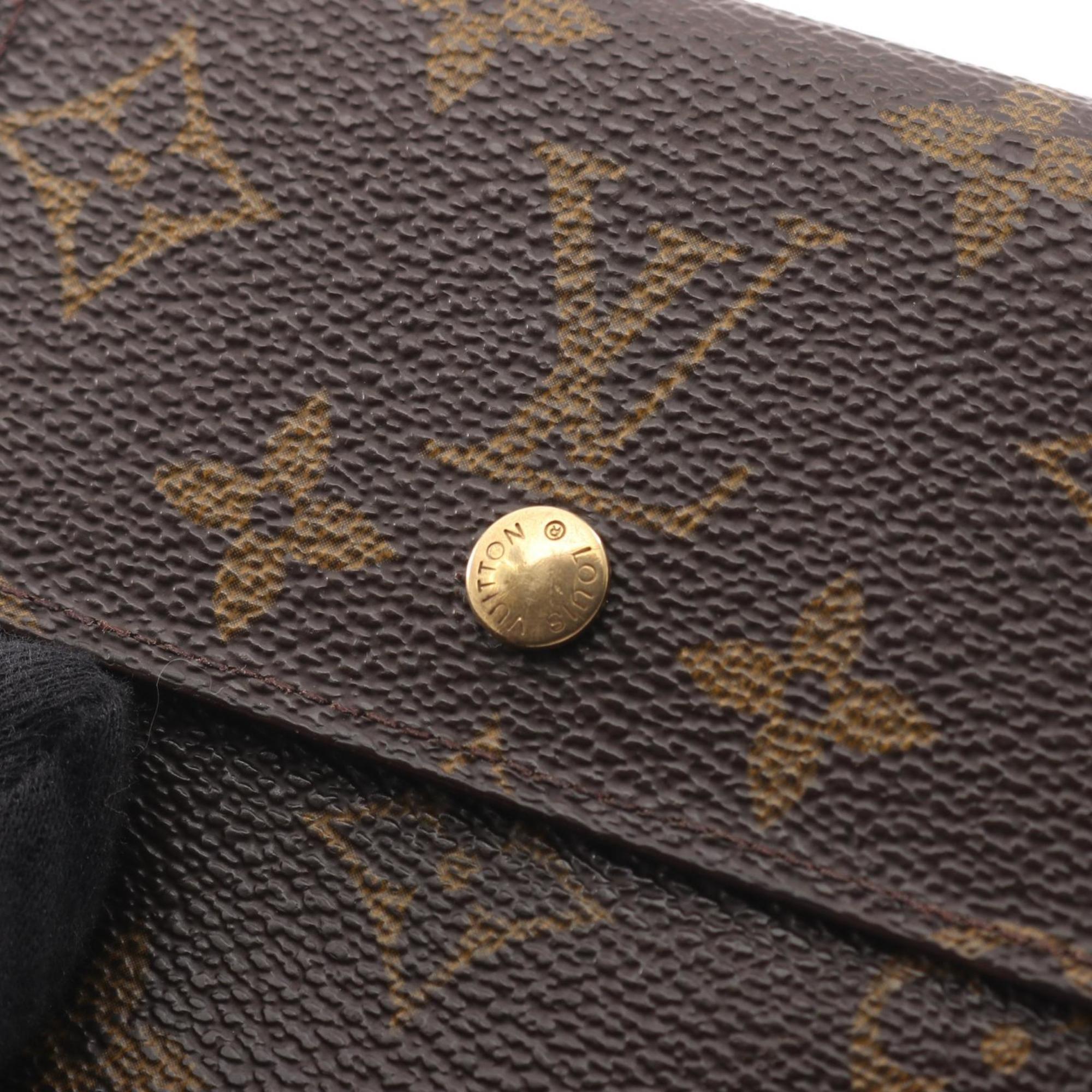 Louis Vuitton Brown Coated Canvas Wallet (Tri-Fold) (Pre-Owned)