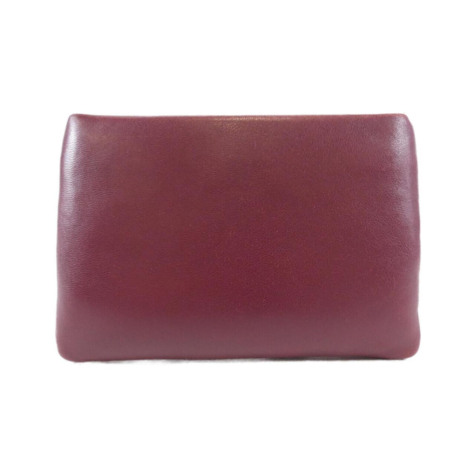 Yves Saint Laurent Bordeaux Leather Pouch (Pre-Owned)