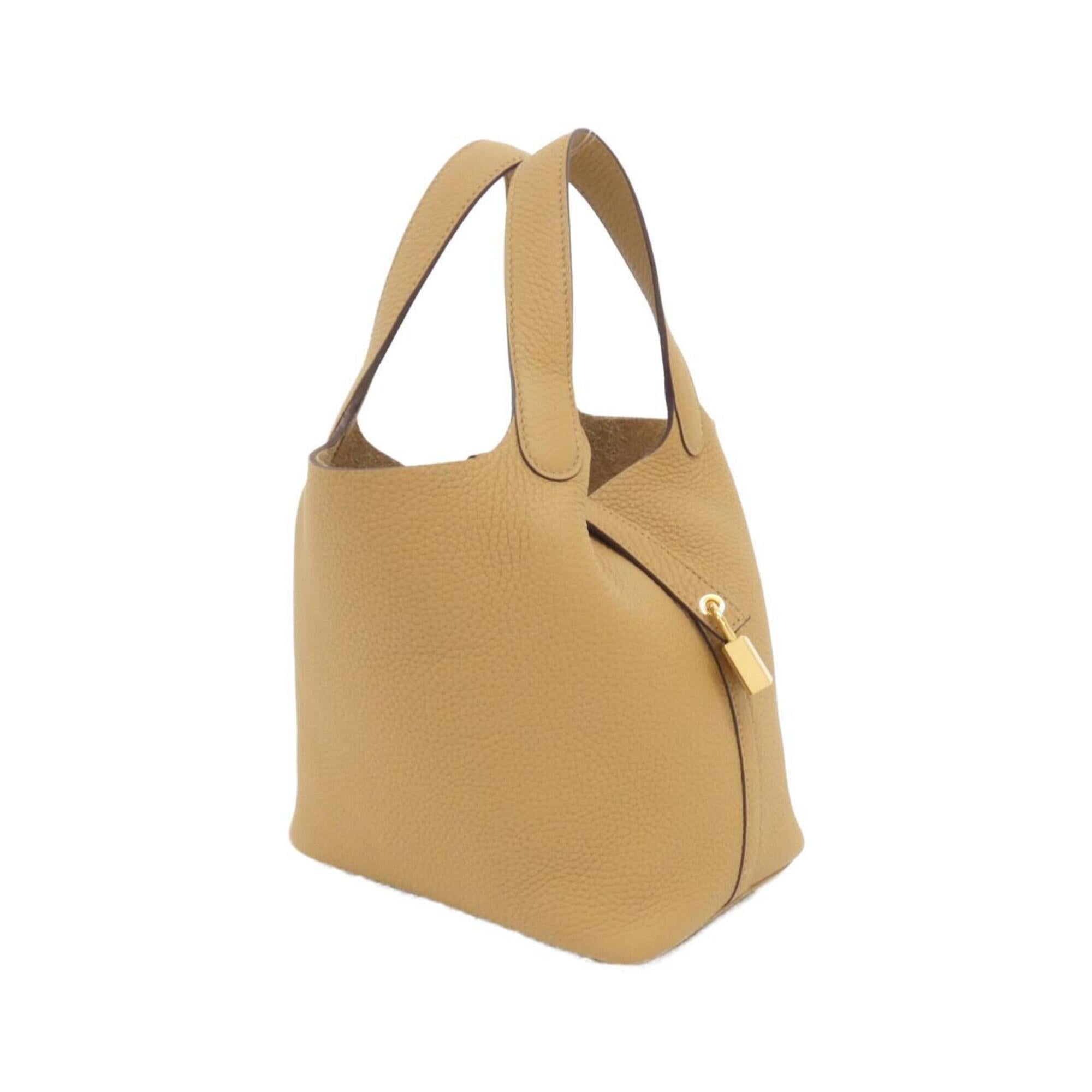 Hermes Picotin Biscuit Taurillon Clemence Leather Handbag (Pre-Owned)