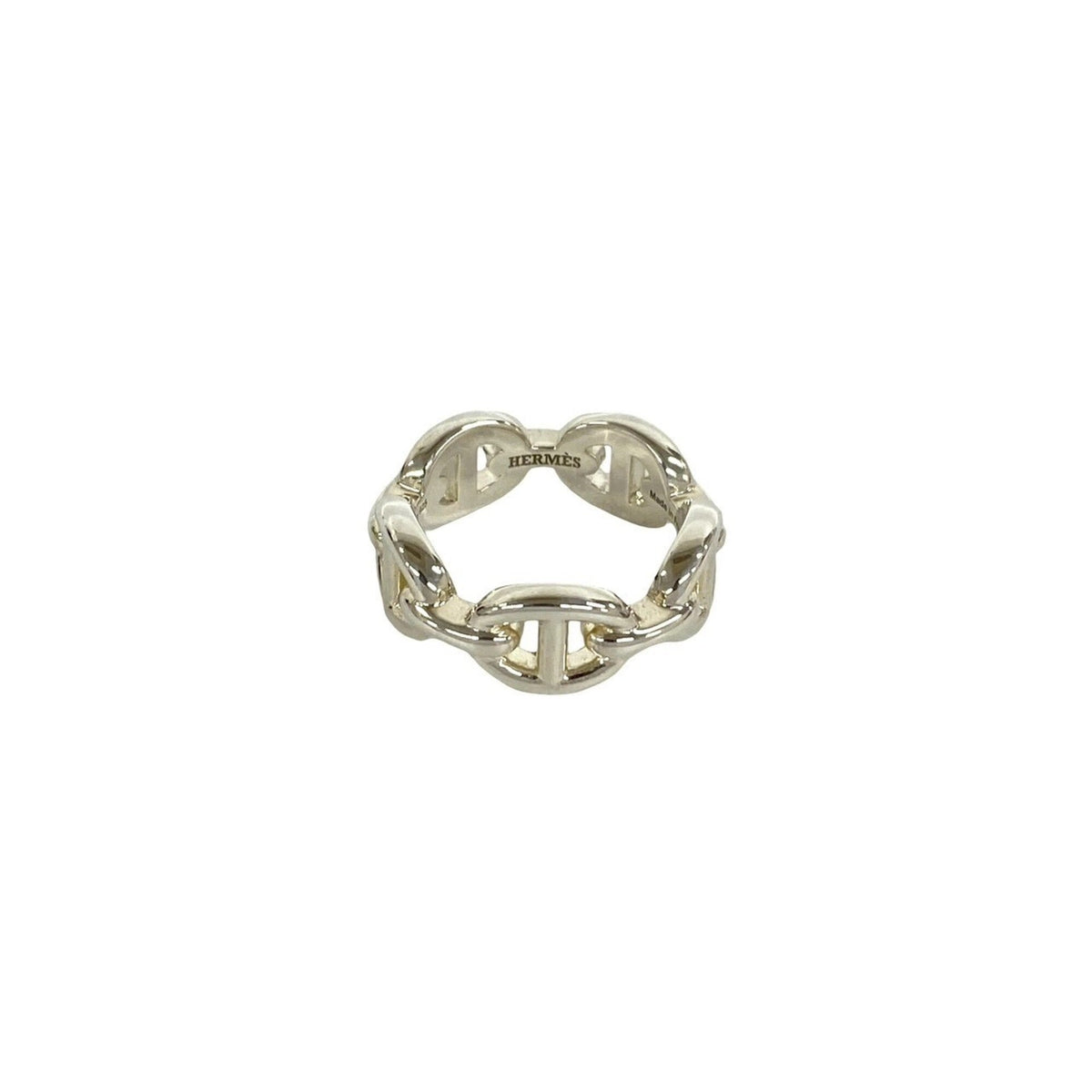 Hermes Silver Silver 925 Band Ring (Pre-Owned)
