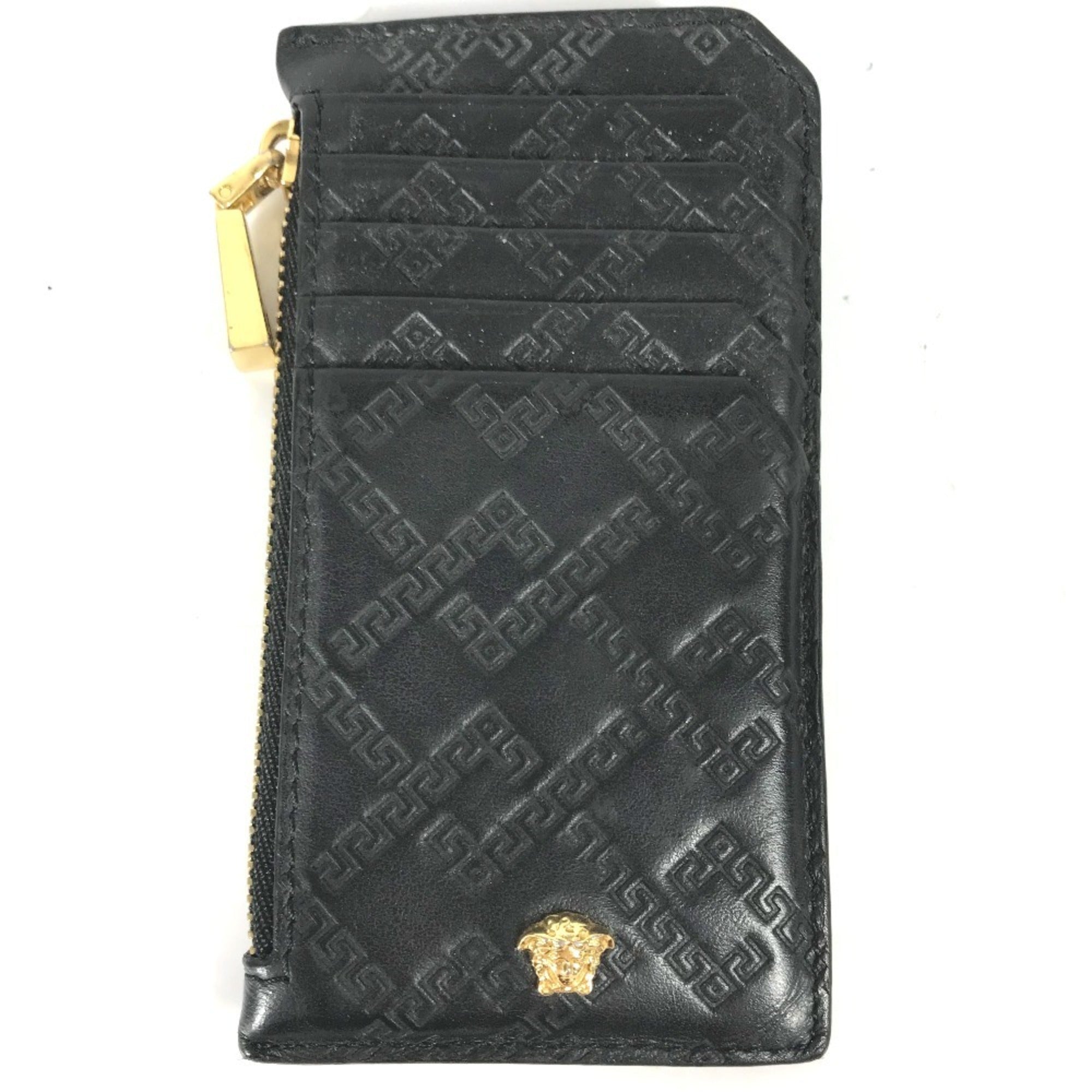 Versace Black Leather Long Wallet (Bi-Fold) (Pre-Owned)