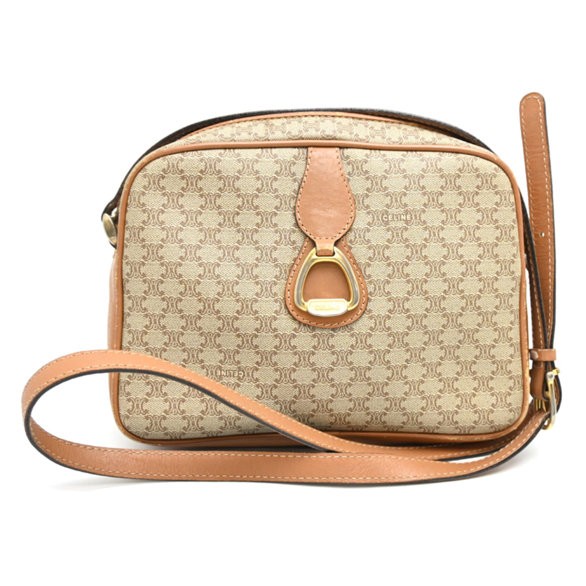 Celine Beige Coated Canvas Shoulder Bag (Pre-Owned)