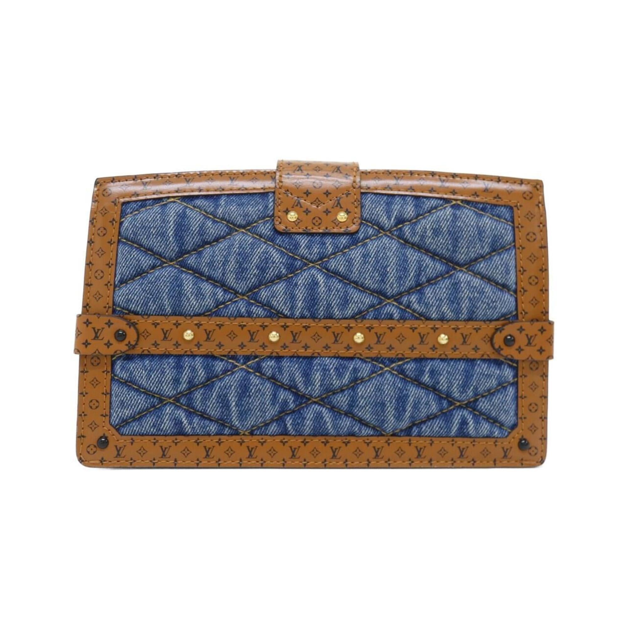 Louis Vuitton Blue Denim Leather Shoulder Bag (Pre-Owned)