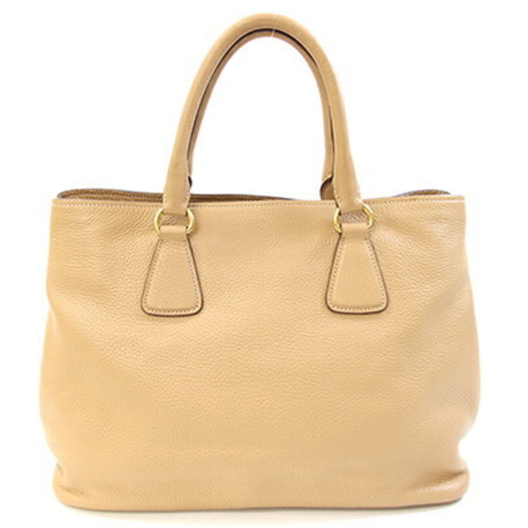 Prada Beige Leather Handbag Tote Bag (Pre-Owned)