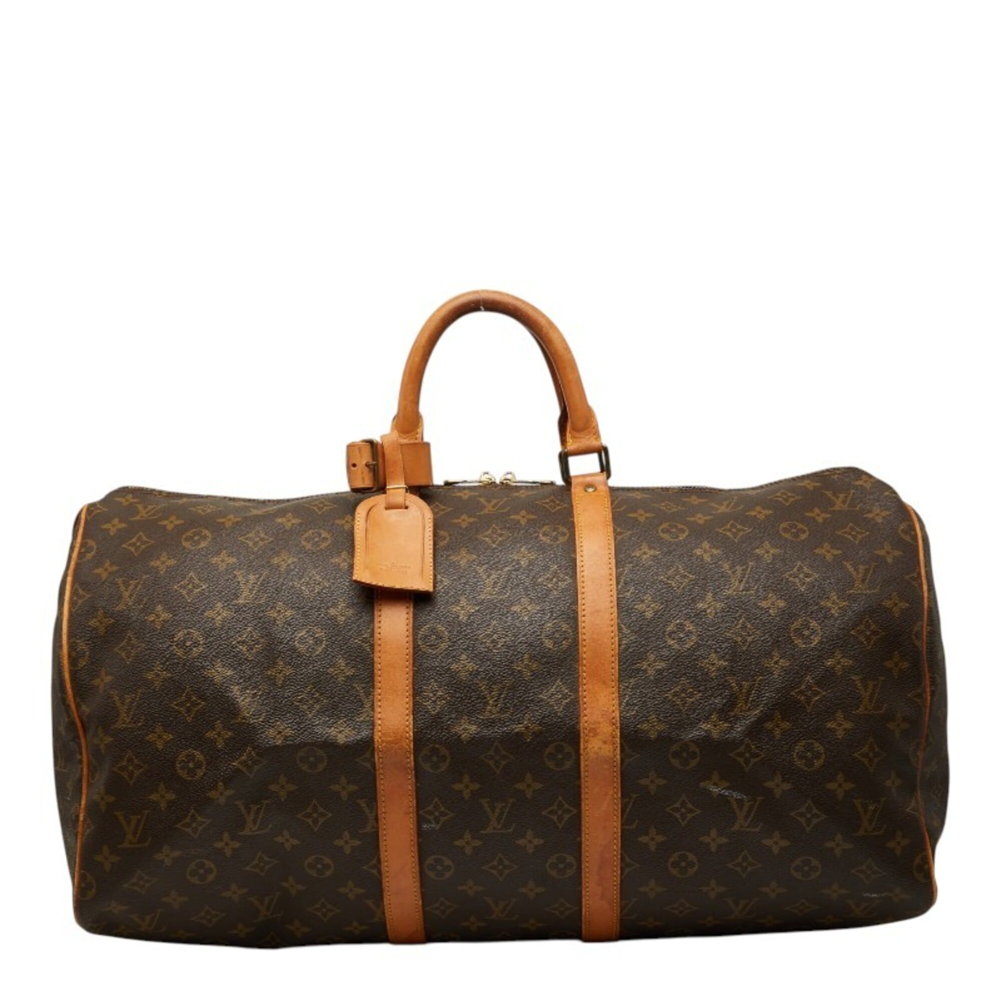 Louis Vuitton Brown Pvc Leather Boston Bag (Pre-Owned)