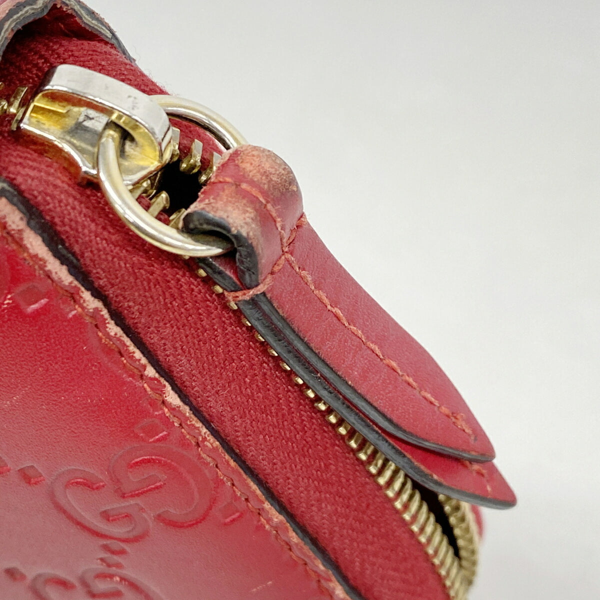 Gucci Red Color Leather Long Wallet (Bi-Fold) (Pre-Owned)