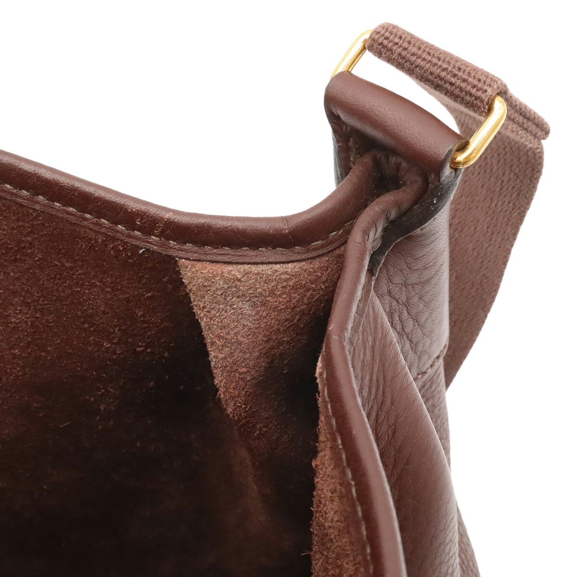 Hermes Bordeaux Brown Red Color Togo Leather Pochette Shoulder Bag (Pre-Owned)