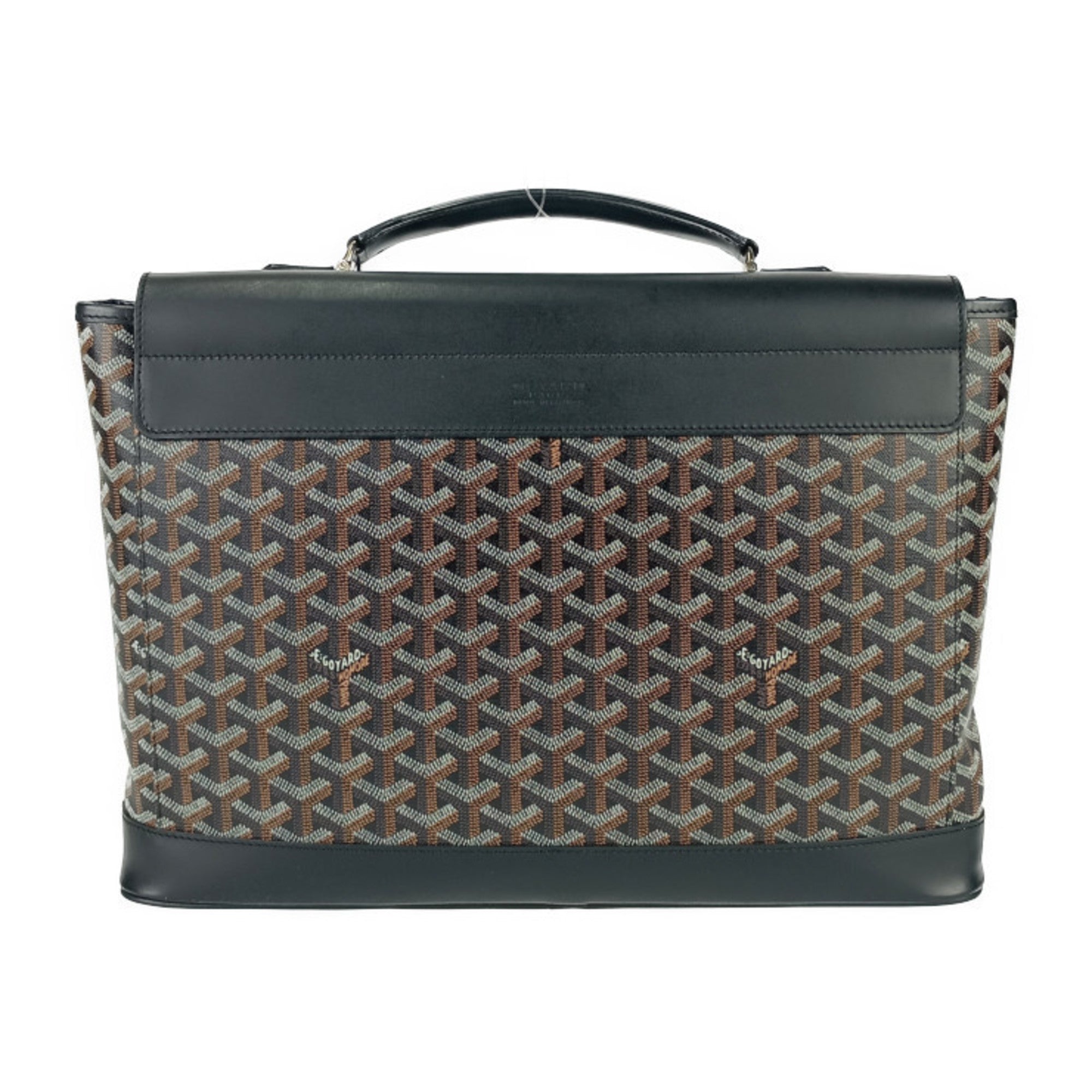 Goyard Black Leather Pvc Briefcase Handbag Tote Bag (Pre-Owned)