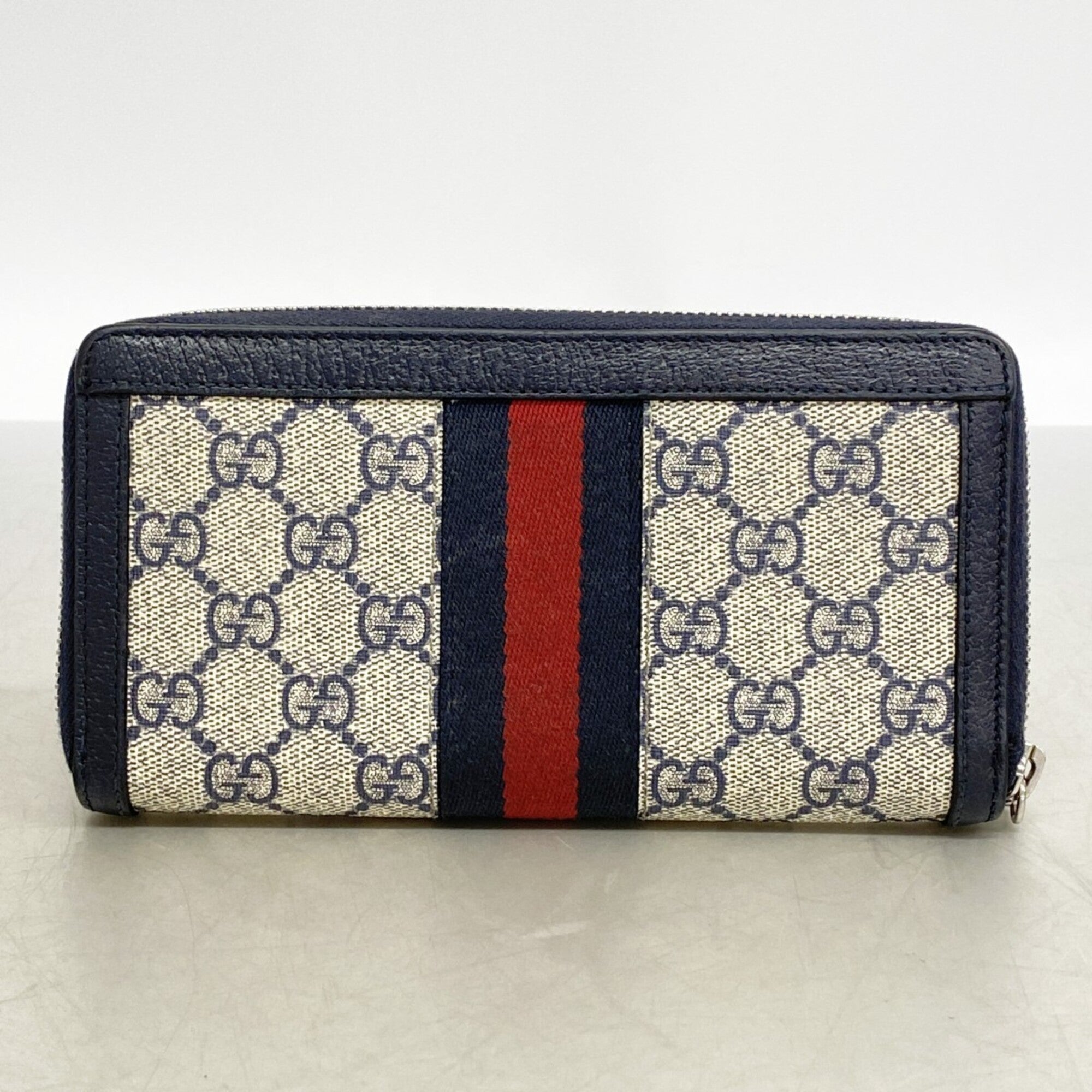Gucci Navy Pvc Long Wallet (Bi-Fold) (Pre-Owned)