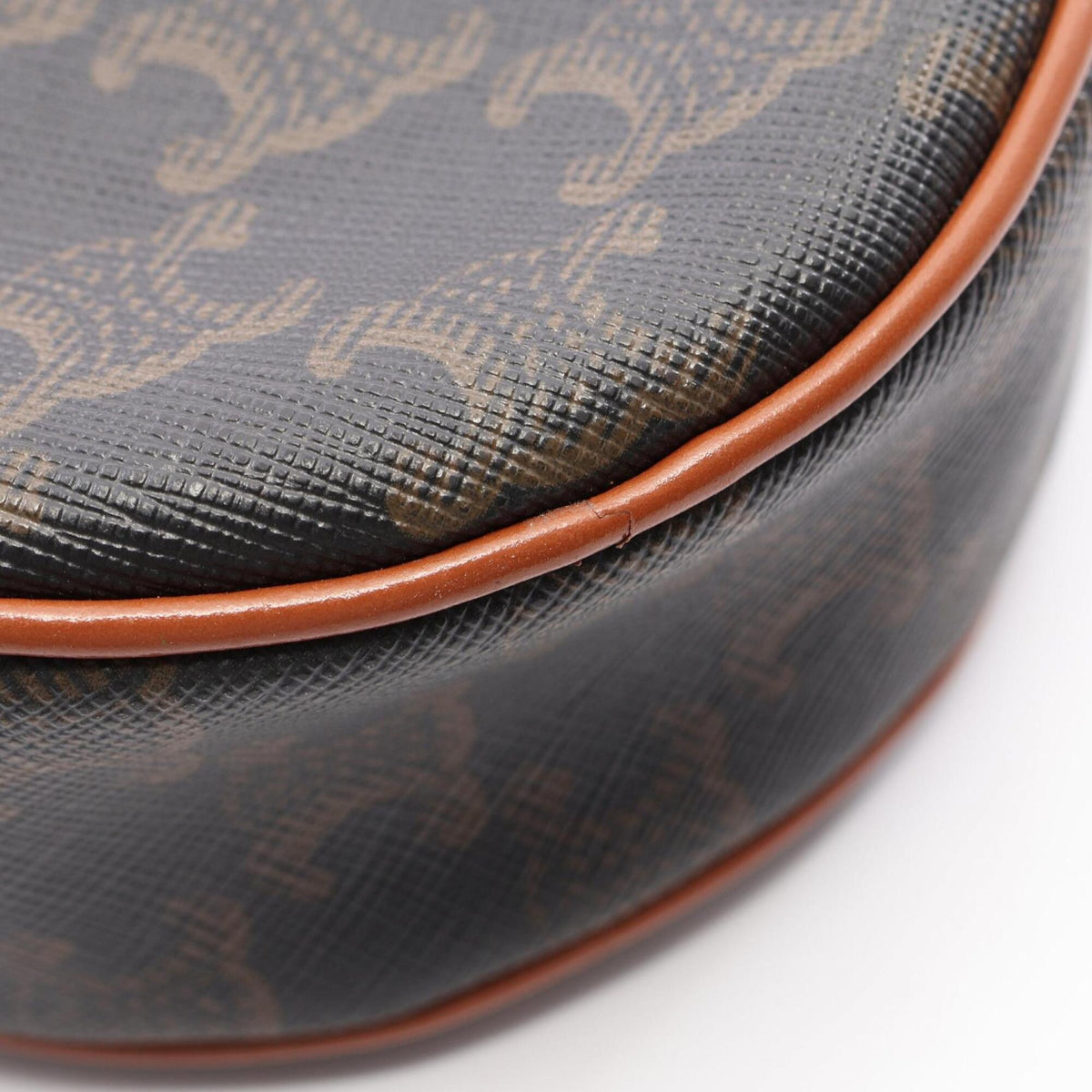 Celine Black Brown Pvc Coated Canvas Leather Handbag (Pre-Owned)