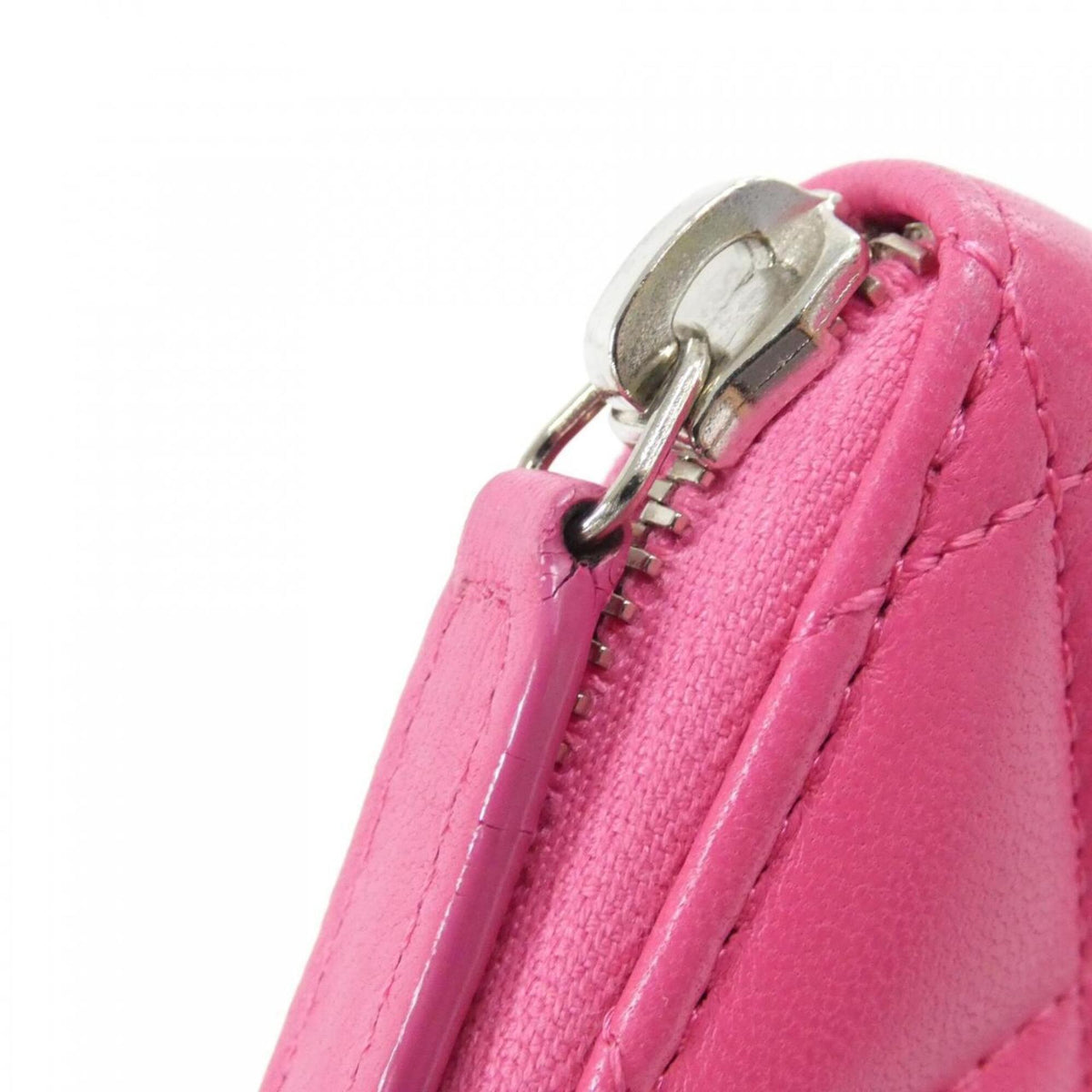 Chanel Pink Leather Coin Purse/Coin Case (Pre-Owned)