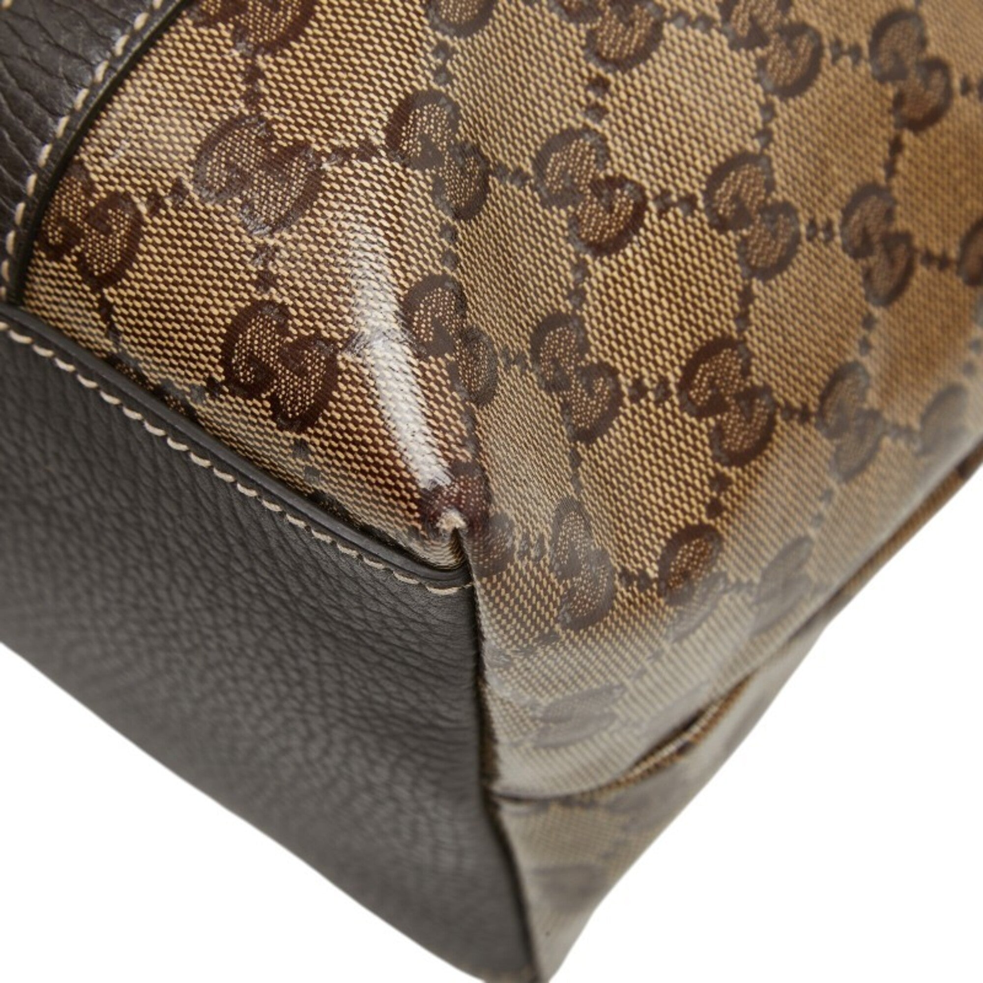 Gucci Brown Leather Handbag Shoulder Bag (Pre-Owned)
