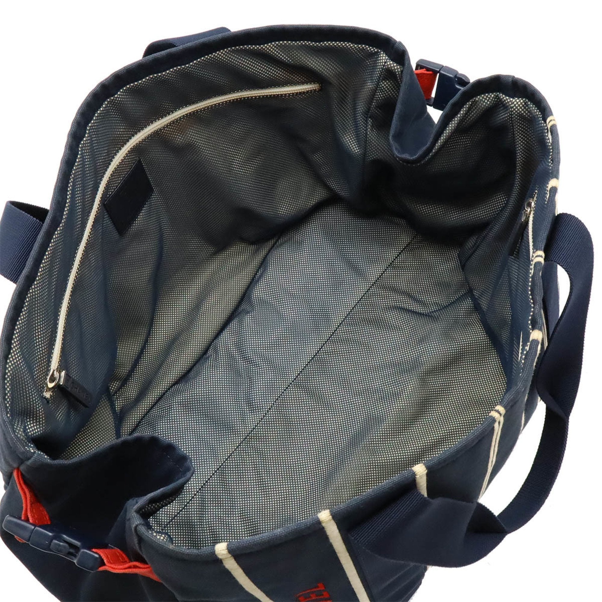 Chanel Sport Navy Red Color Canvas Shoulder Bag Tote Bag (Pre-Owned)
