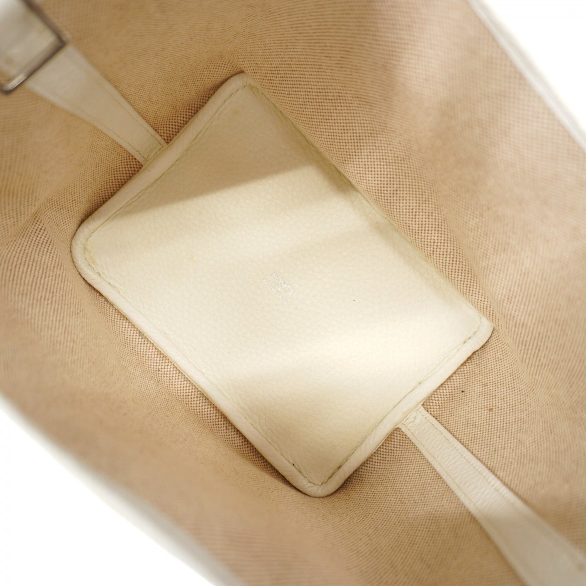 Hermes White Toile H Handbag (Pre-Owned)