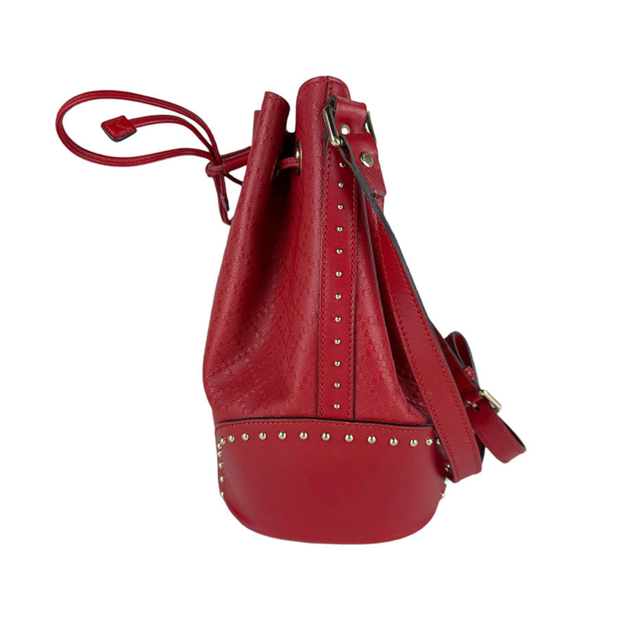 Gucci Red Color Leather Shoulder Bag (Pre-Owned)