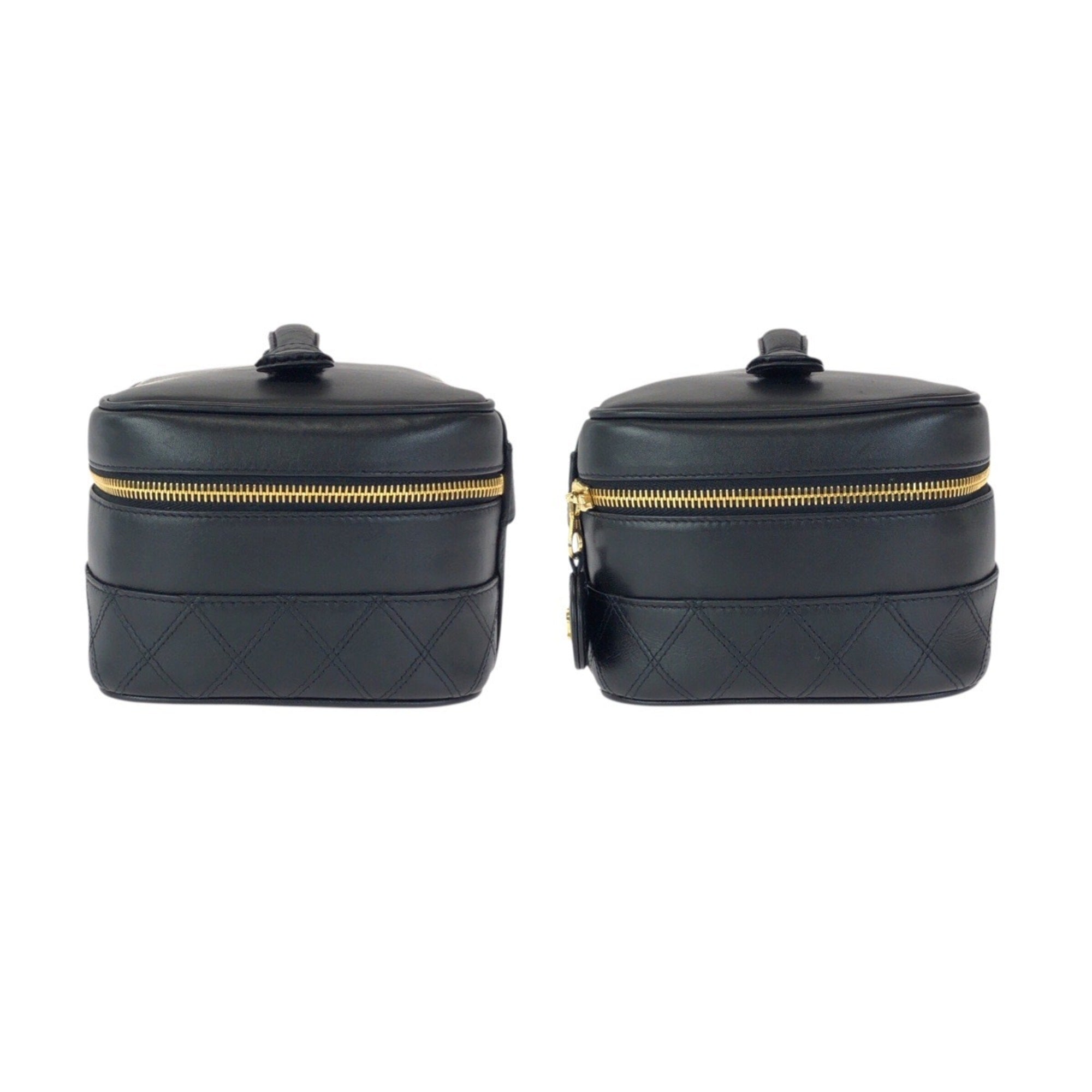 Chanel Black Leather Pouch Vanity Bag (Pre-Owned)