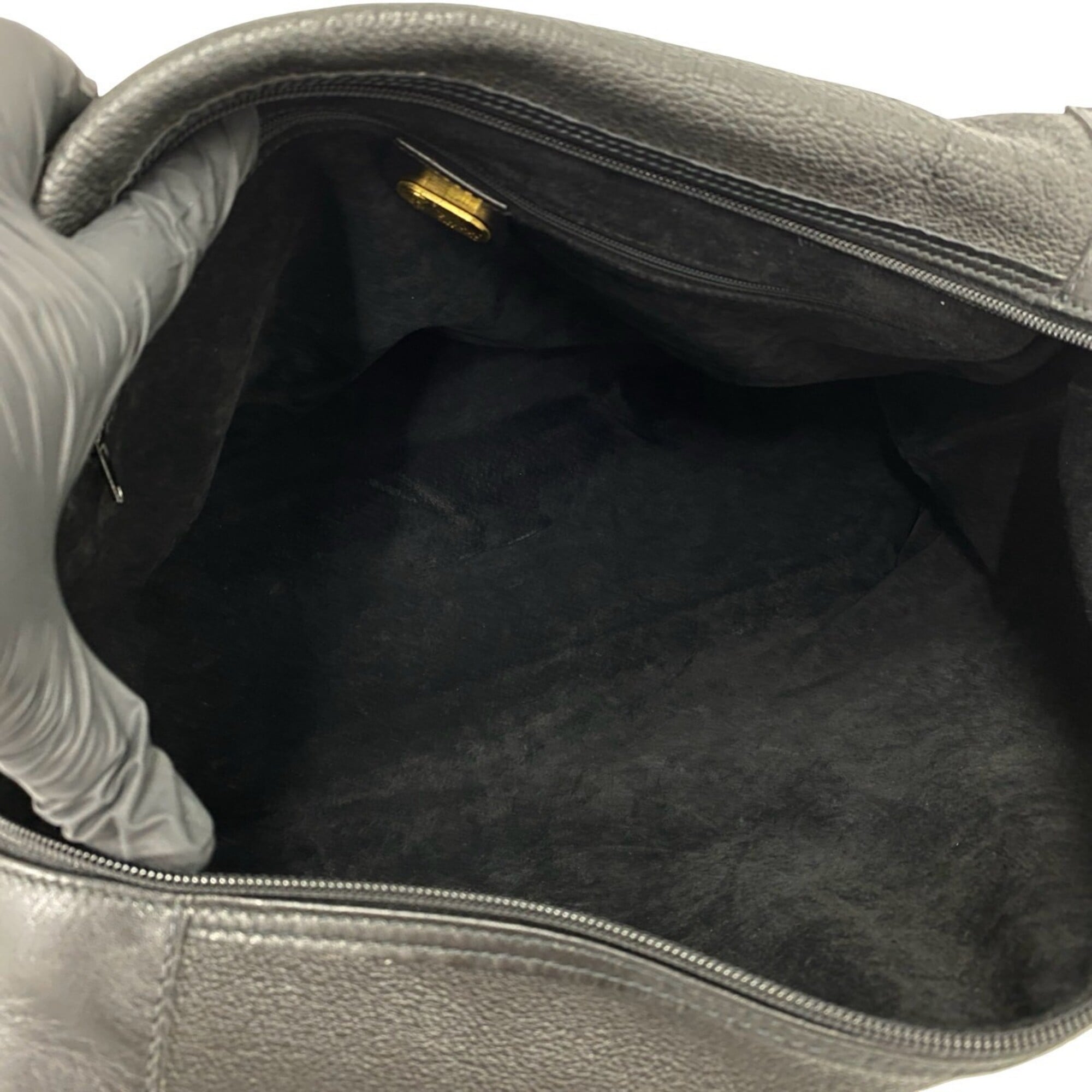 Gucci Black Leather Boston Bag Handbag Shoulder Bag (Pre-Owned)