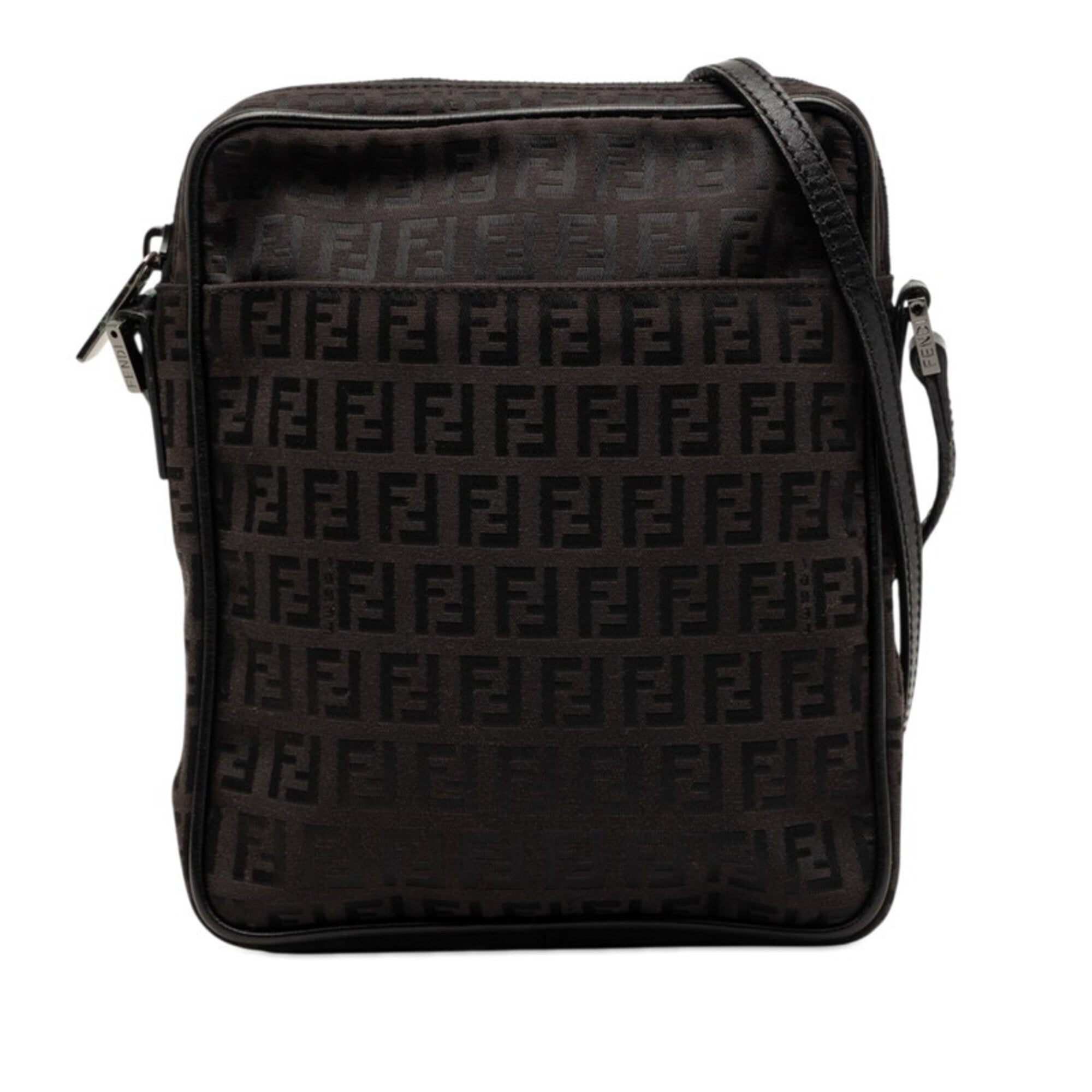 Fendi Black Canvas Leather Shoulder Bag (Pre-Owned)