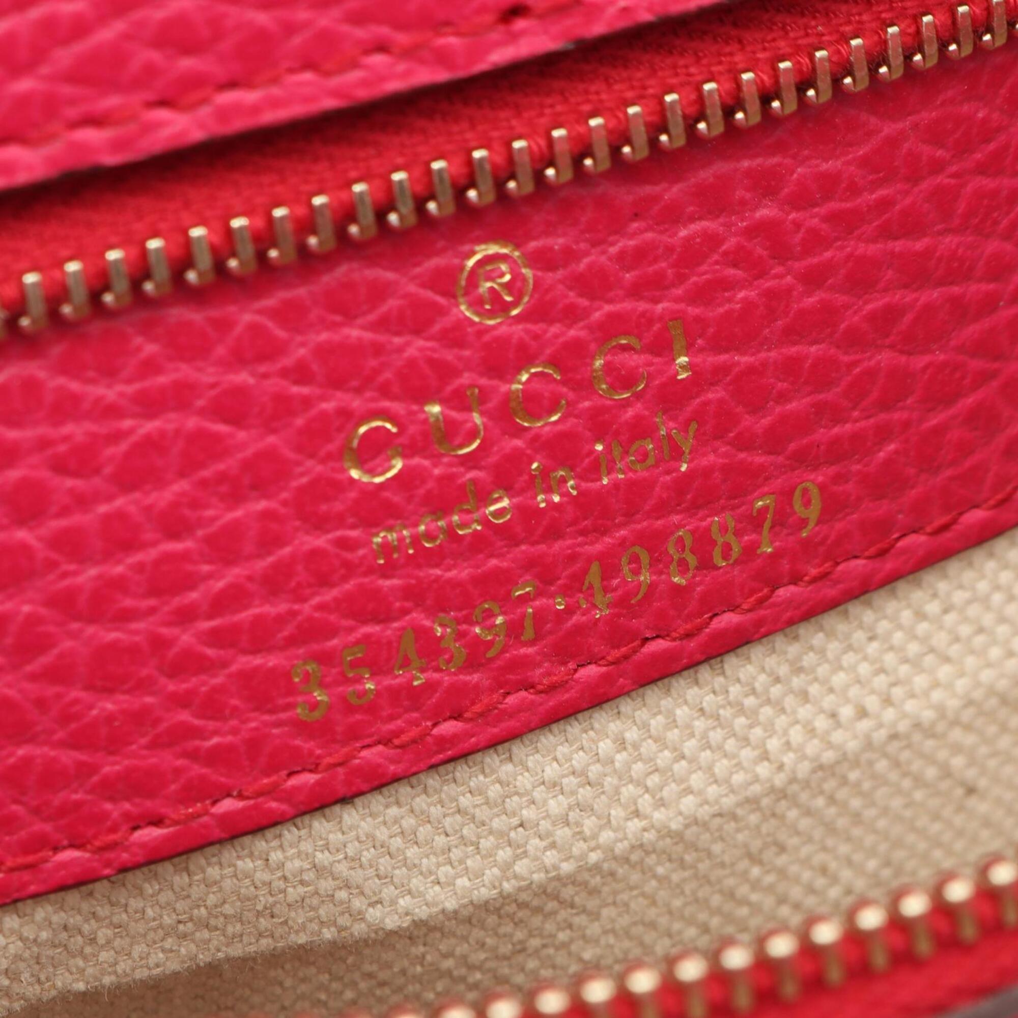 Gucci Pink Leather Handbag Tote Bag (Pre-Owned)