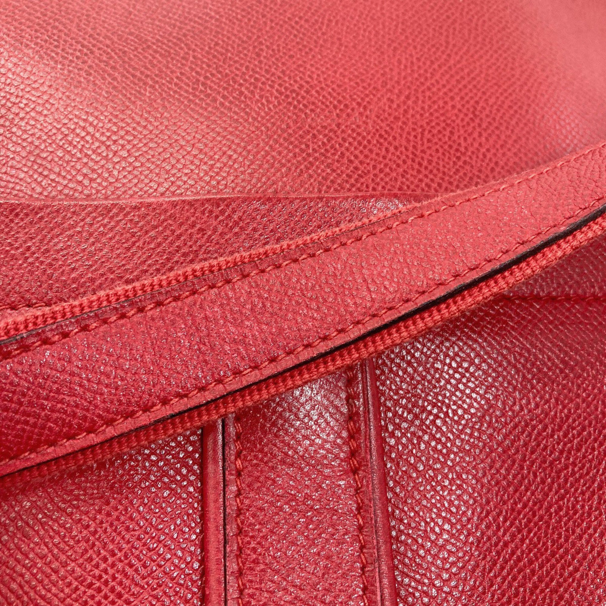 Hermes Red Color Courchevel Leather Shoulder Bag (Pre-Owned)