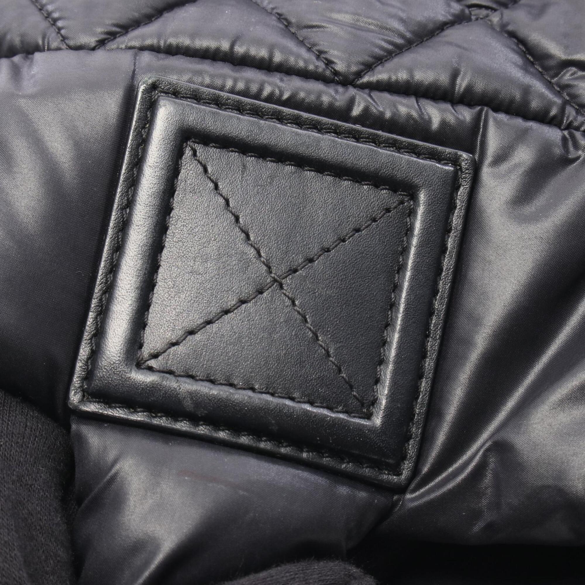 Chanel Black Bordeaux Nylon Leather Handbag Tote Bag (Pre-Owned)