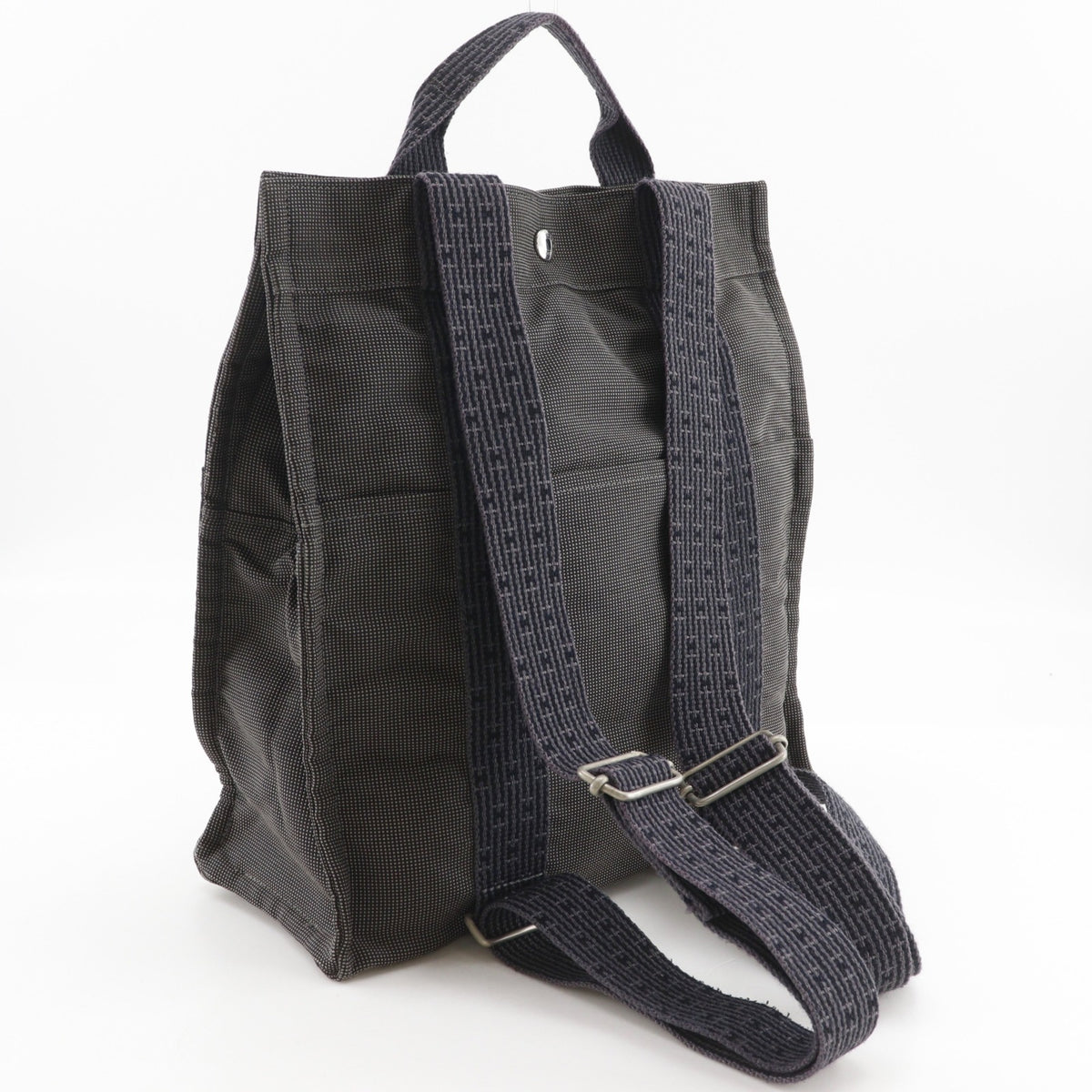 Hermes Gray Nylon Canvas Backpack (Pre-Owned)