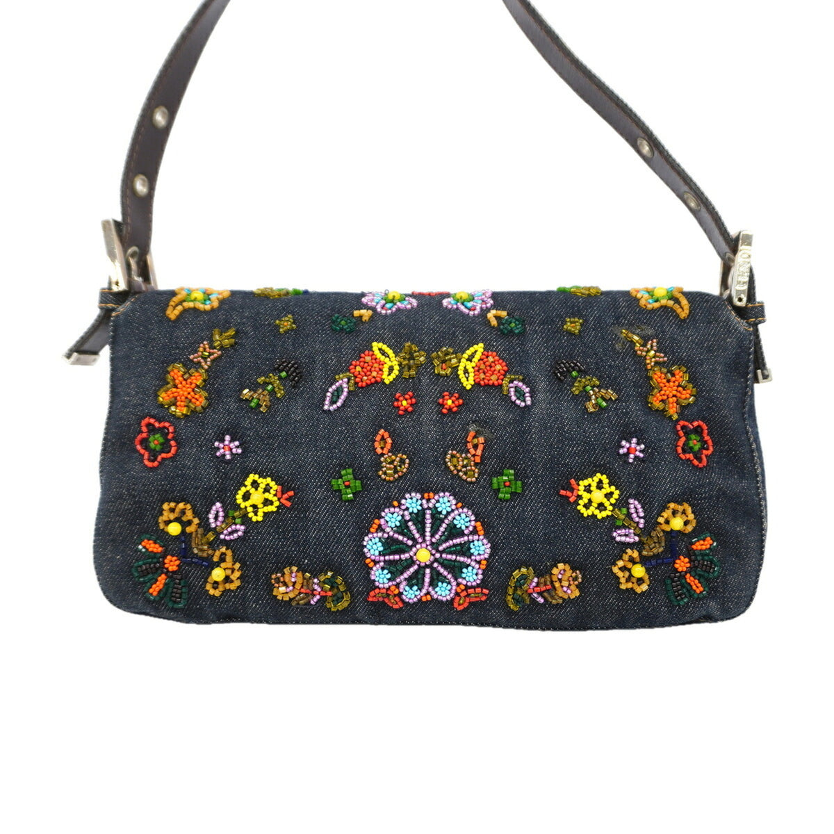 Fendi Multi-Color Navy Denim Handbag (Pre-Owned)