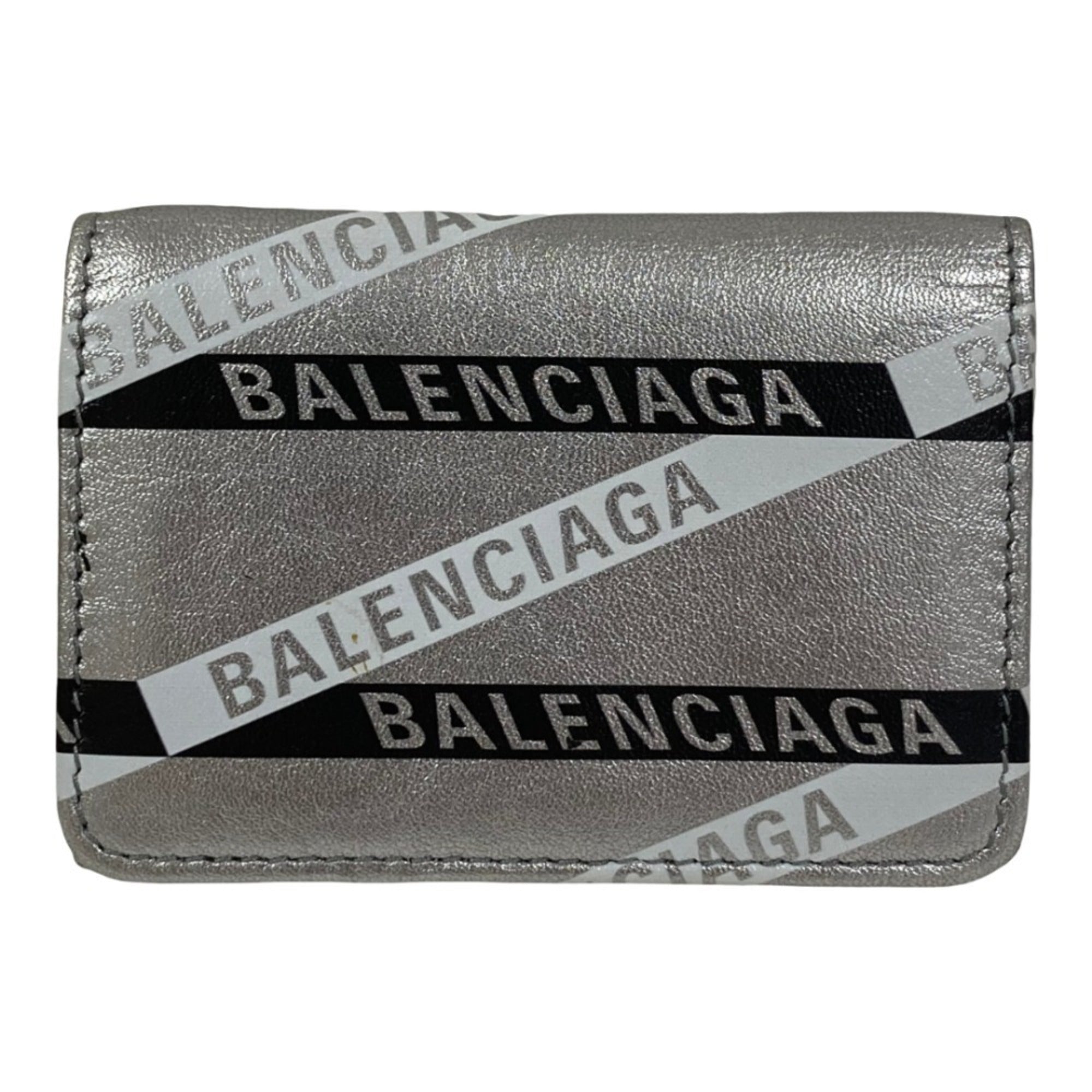Balenciaga Silver Black Leather Wallet (Bi-Fold) (Pre-Owned)